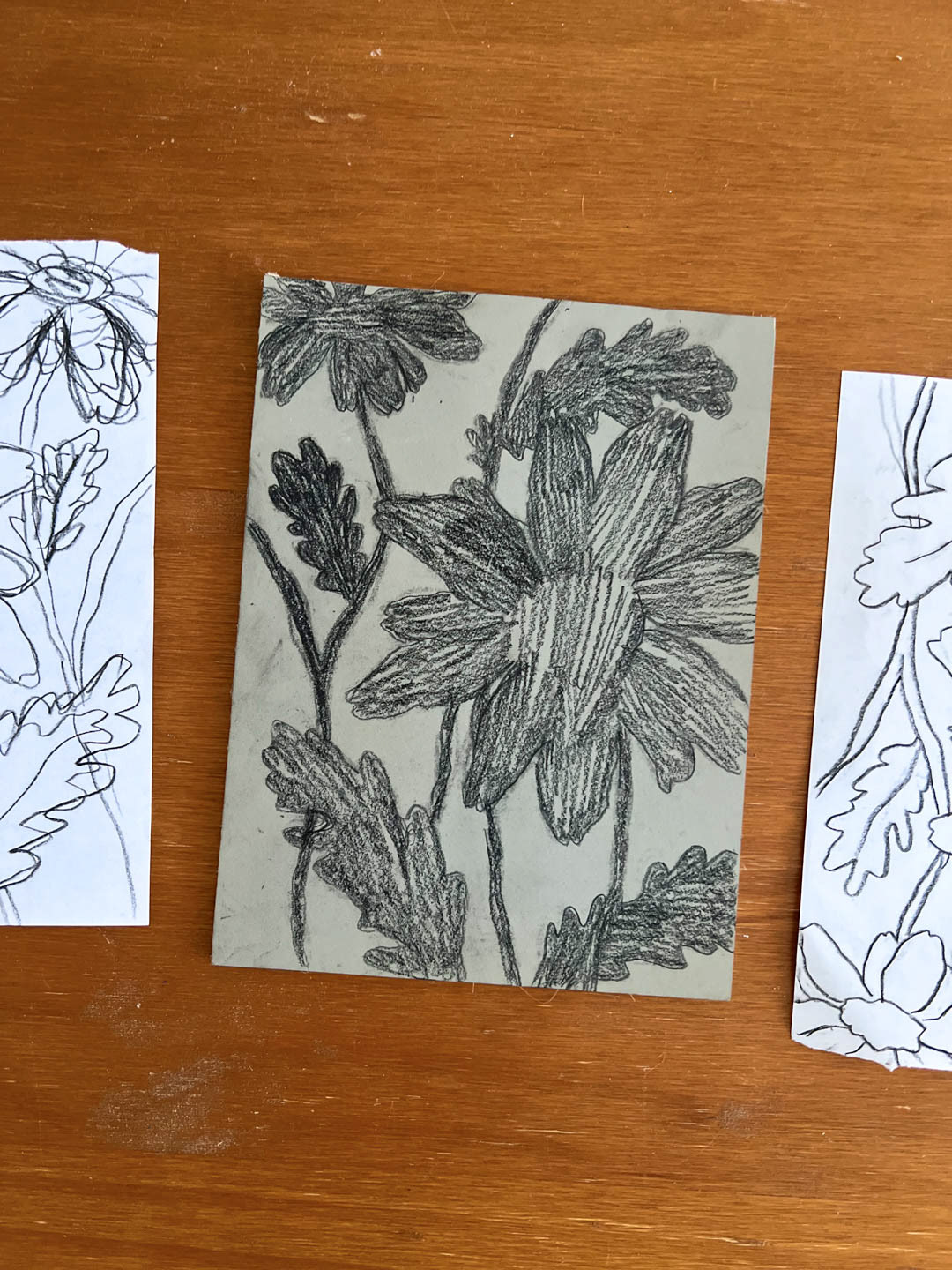 lino plate and sketches