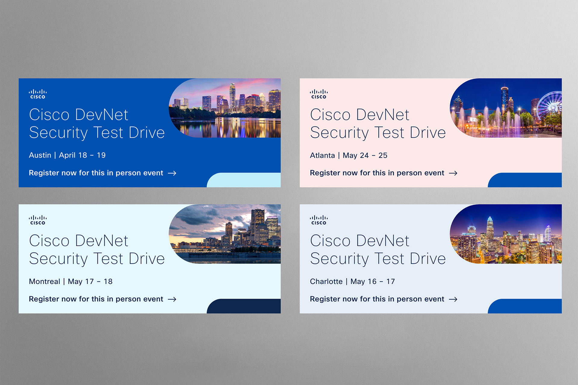 Secon set of Cisco DevNet Test Drive Security event email banners