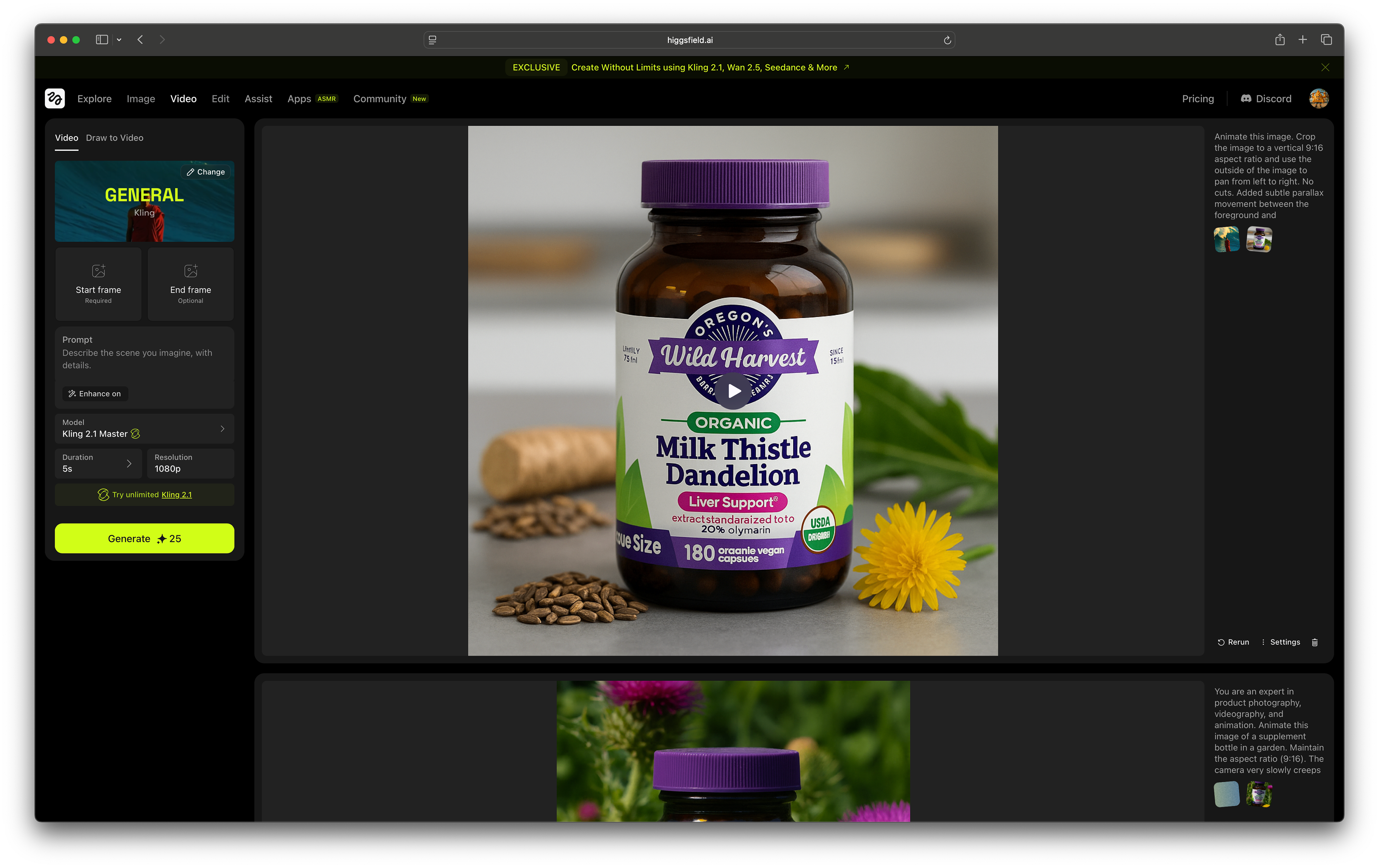 Animating the supplement on the counter