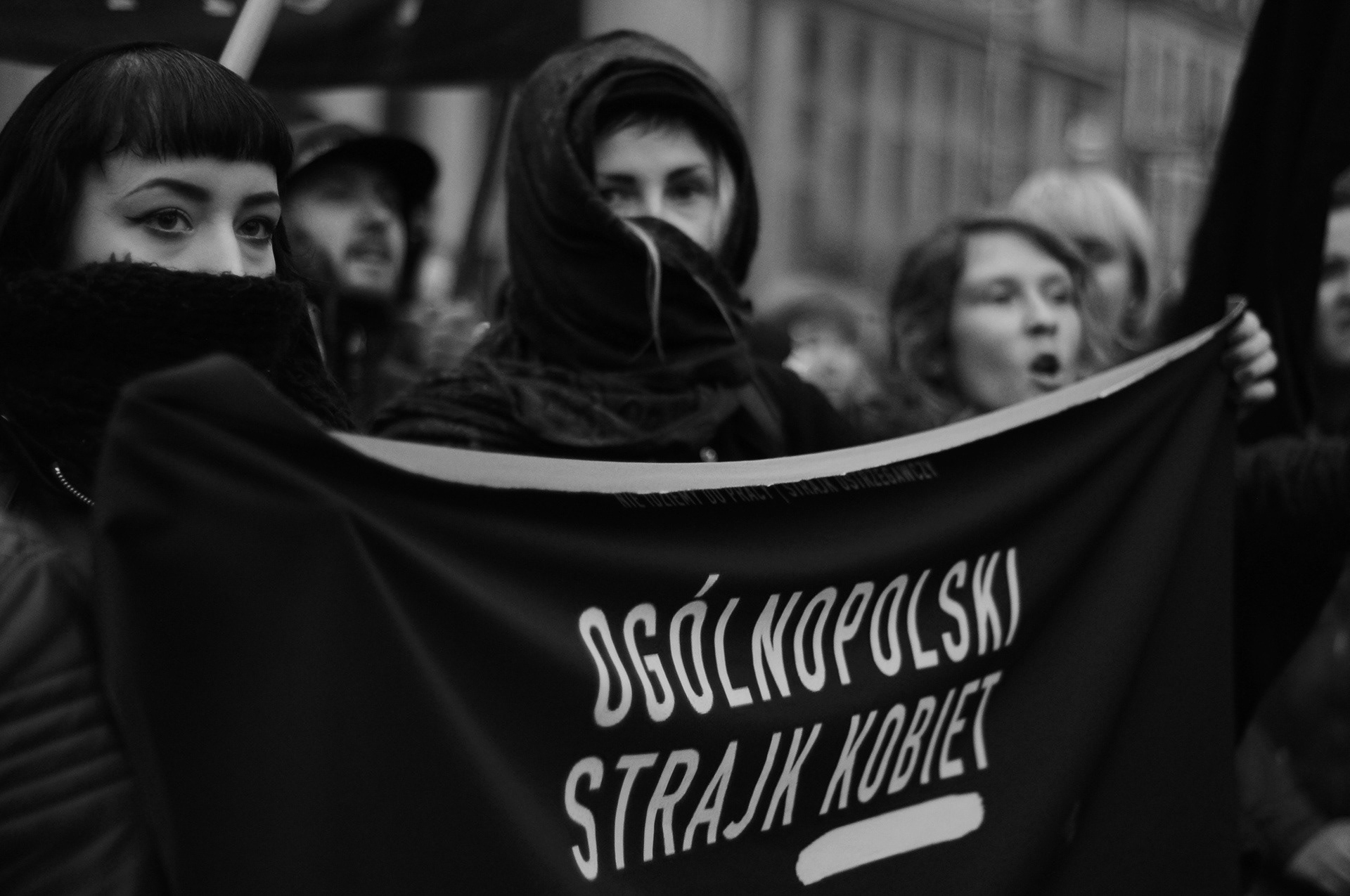 3rd October 2016, Katowice, Poland. Black Monday: Polish women strike against abortion ban. They marched through the streets wearing black as a sign of mourning for their reproductive rights.