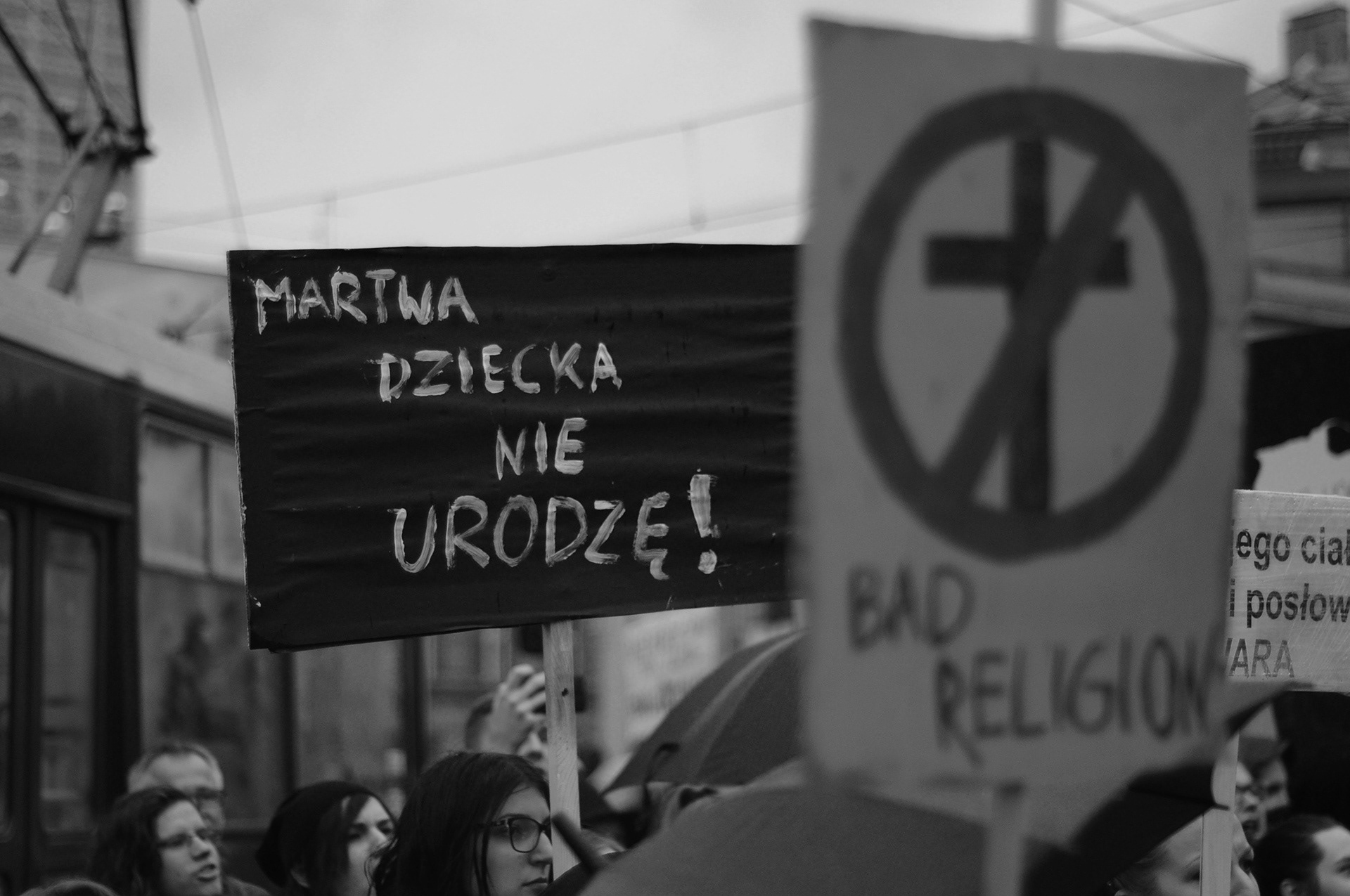 3rd October 2016, Katowice, Poland. Black Monday: Polish women strike against abortion ban. They marched through the streets wearing black as a sign of mourning for their reproductive rights.