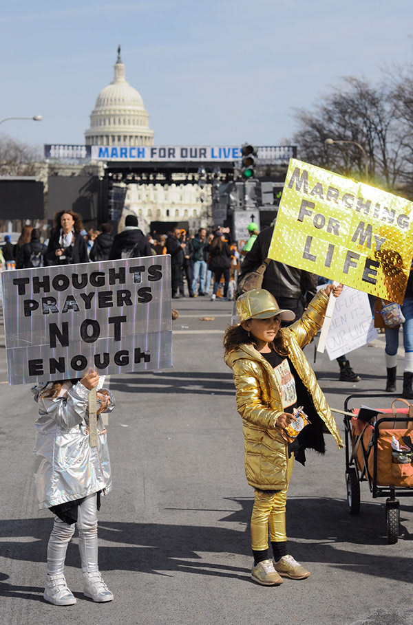 24 March 2018. Washington, DC, USA. March for Our Lives (MFOL) was a student-led demonstration in support of gun control legislation. It took place in Washington, D.C., on March 24, 2018, with over 880 events throughout the United States and around the world, and was planned by Never Again MSD in collaboration with the nonprofit organisation Everytown for Gun Safety.