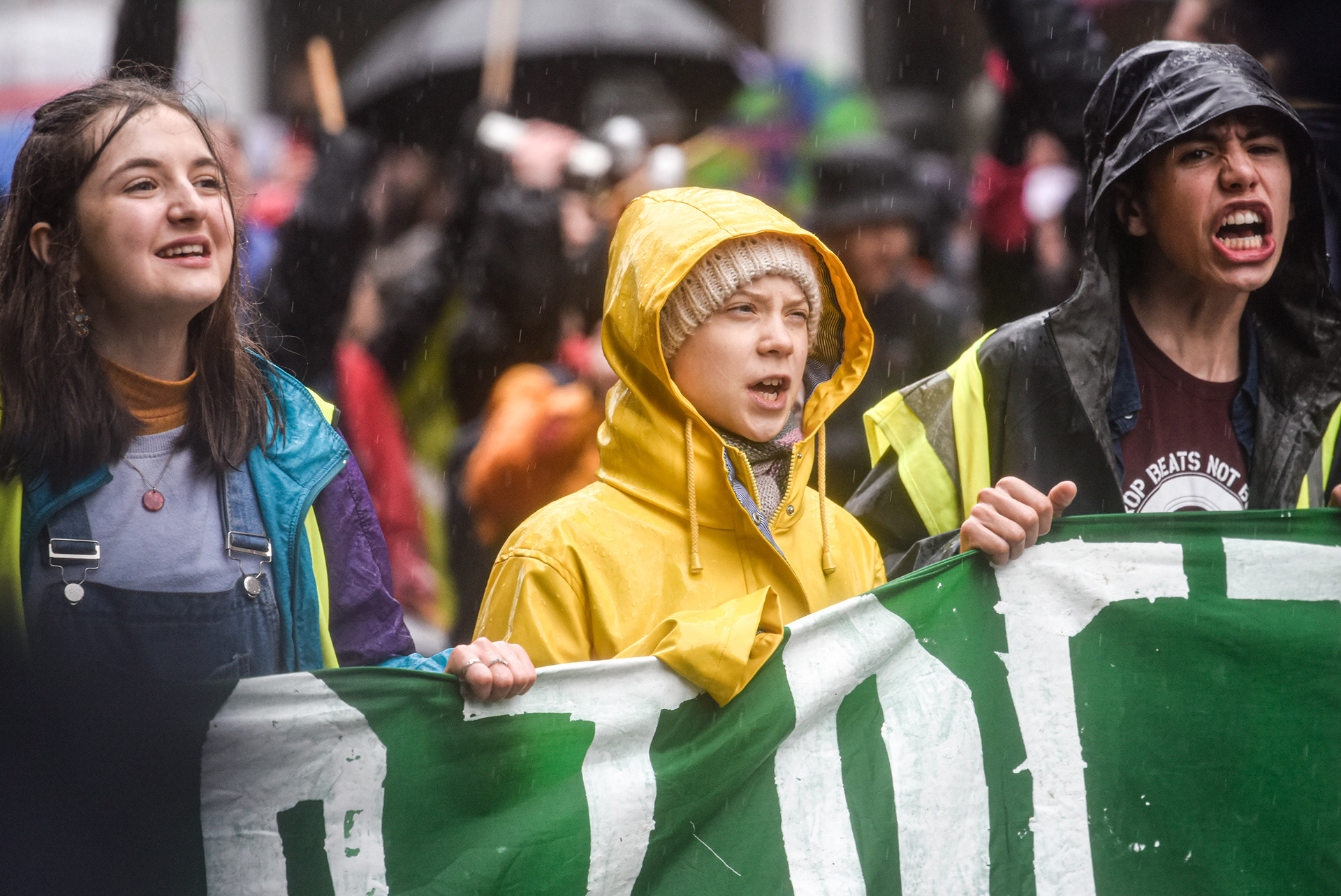 28th February 2020, Bristol, UK. Greta Thunberg joins thousands at youth climate strike in Bristol