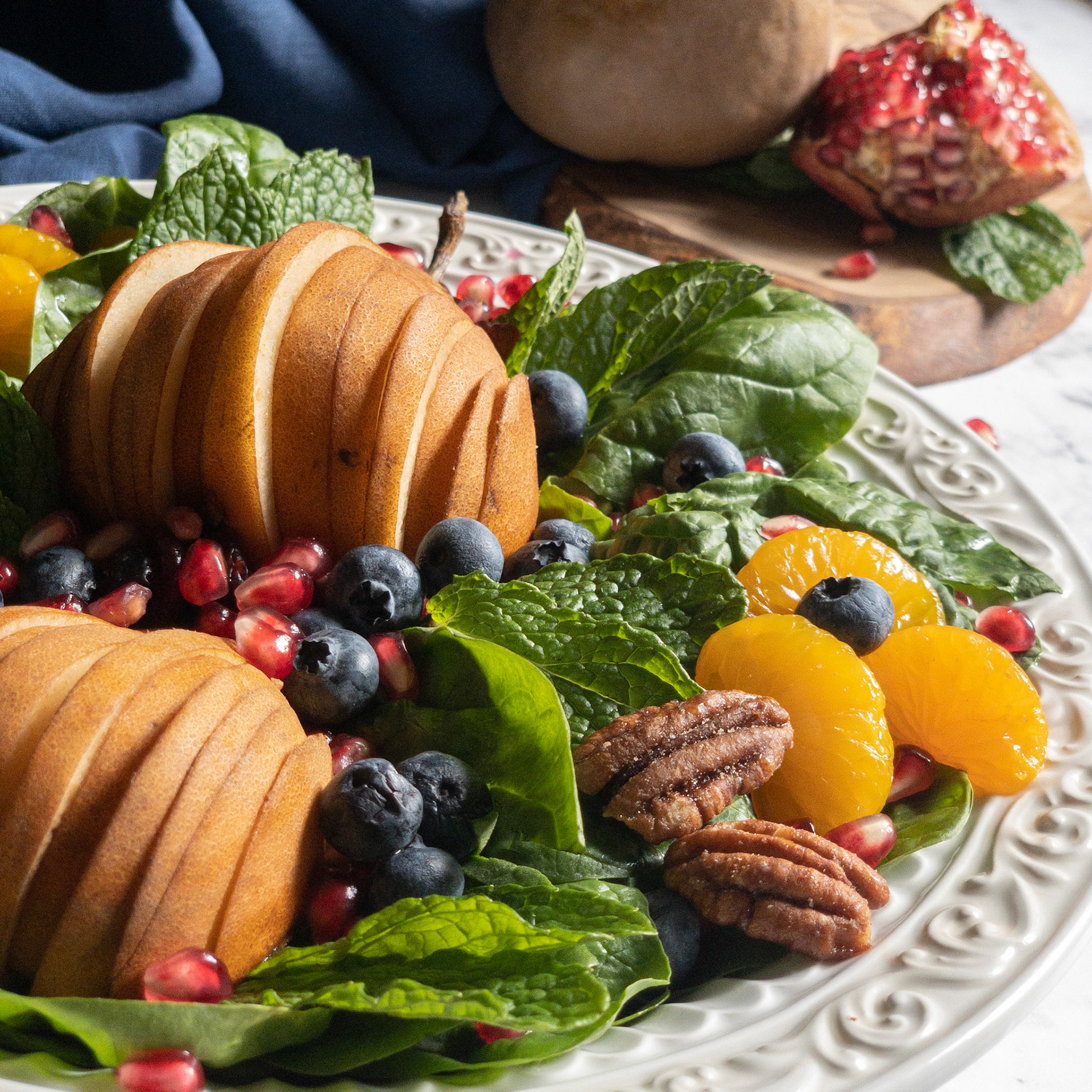 portfolio of food photographer Culinart Photography by Carmen DMV MD pear salad berries nuts in bowl