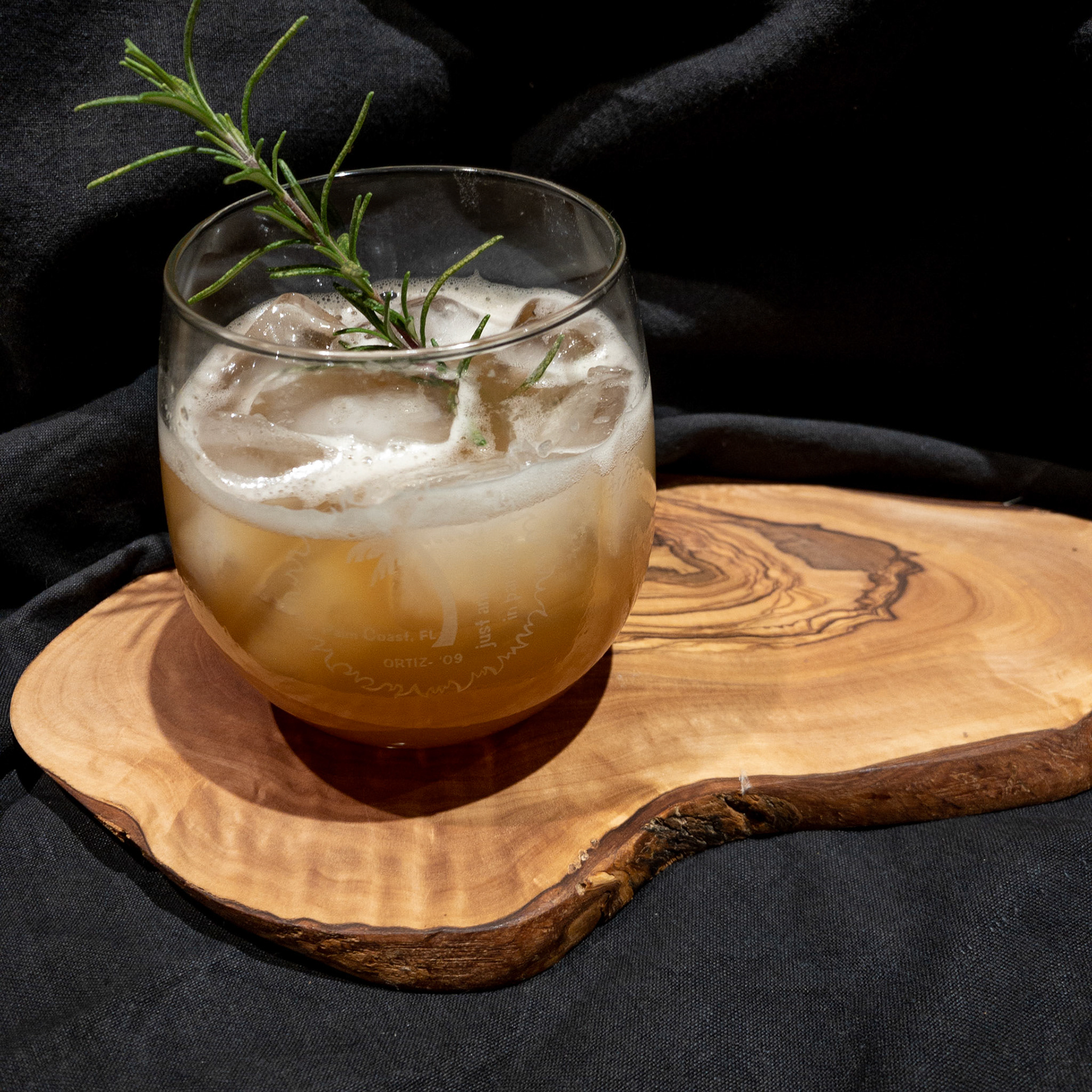 portfolio of food photographer Culinart Photography by Carmen DMV MD beverage in glass with ice and rosemary garnish