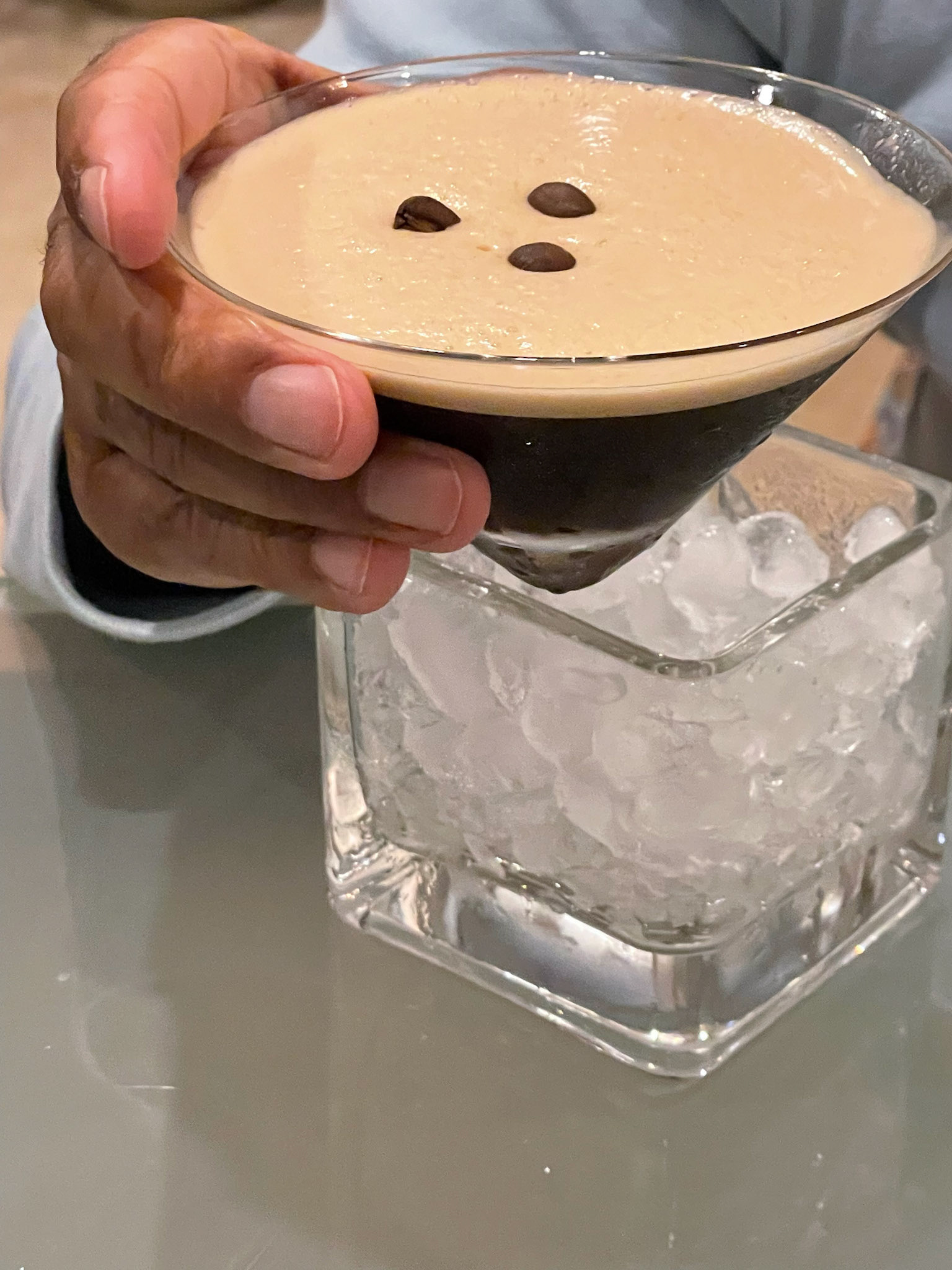 portfolio of food photographer Culinart Photography by Carmen DMV MD espresso martini in iced triangular glass