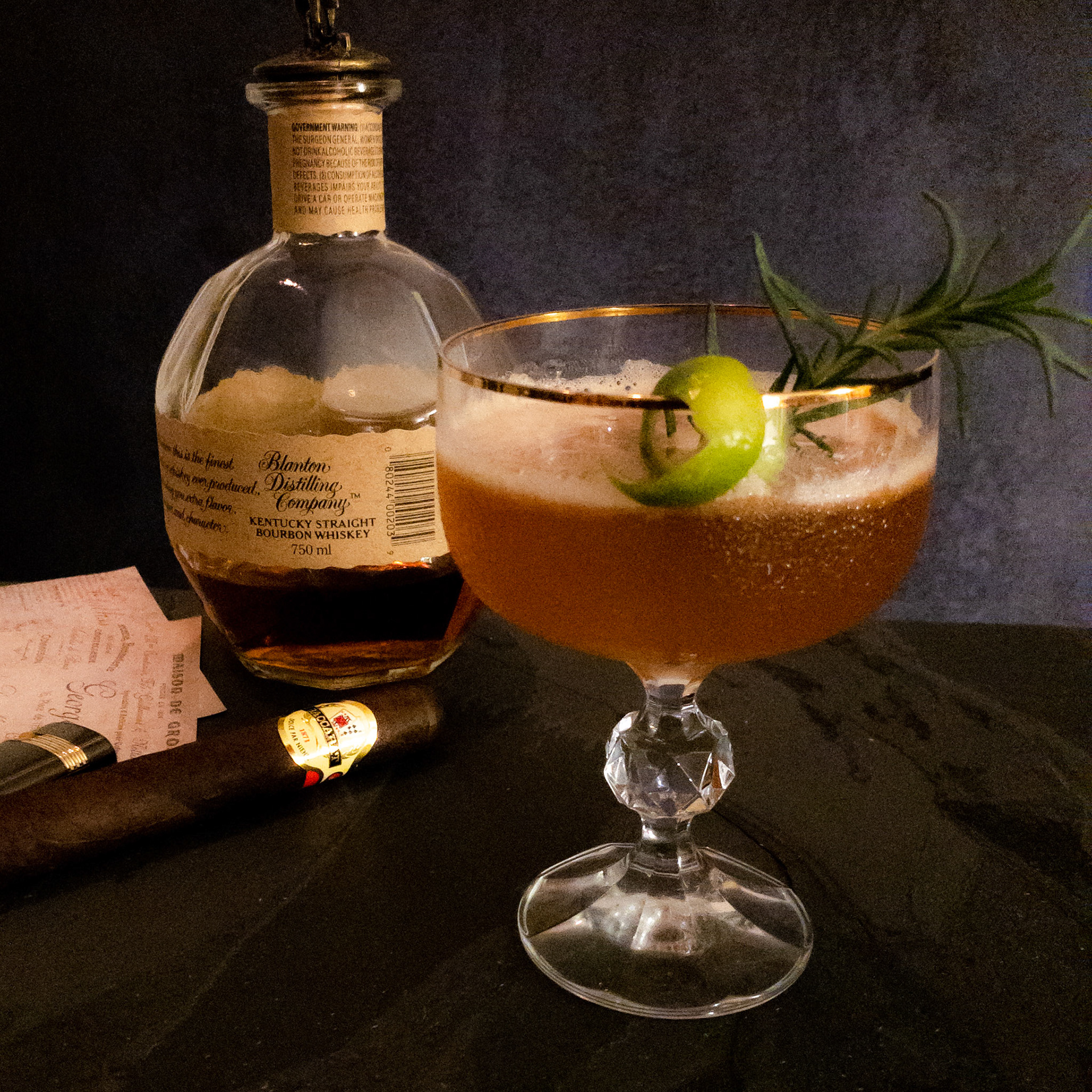 portfolio of food photographer Culinart Photography by Carmen DMV MD cocktail with garnish Bourbon Cigar and cocktail glass