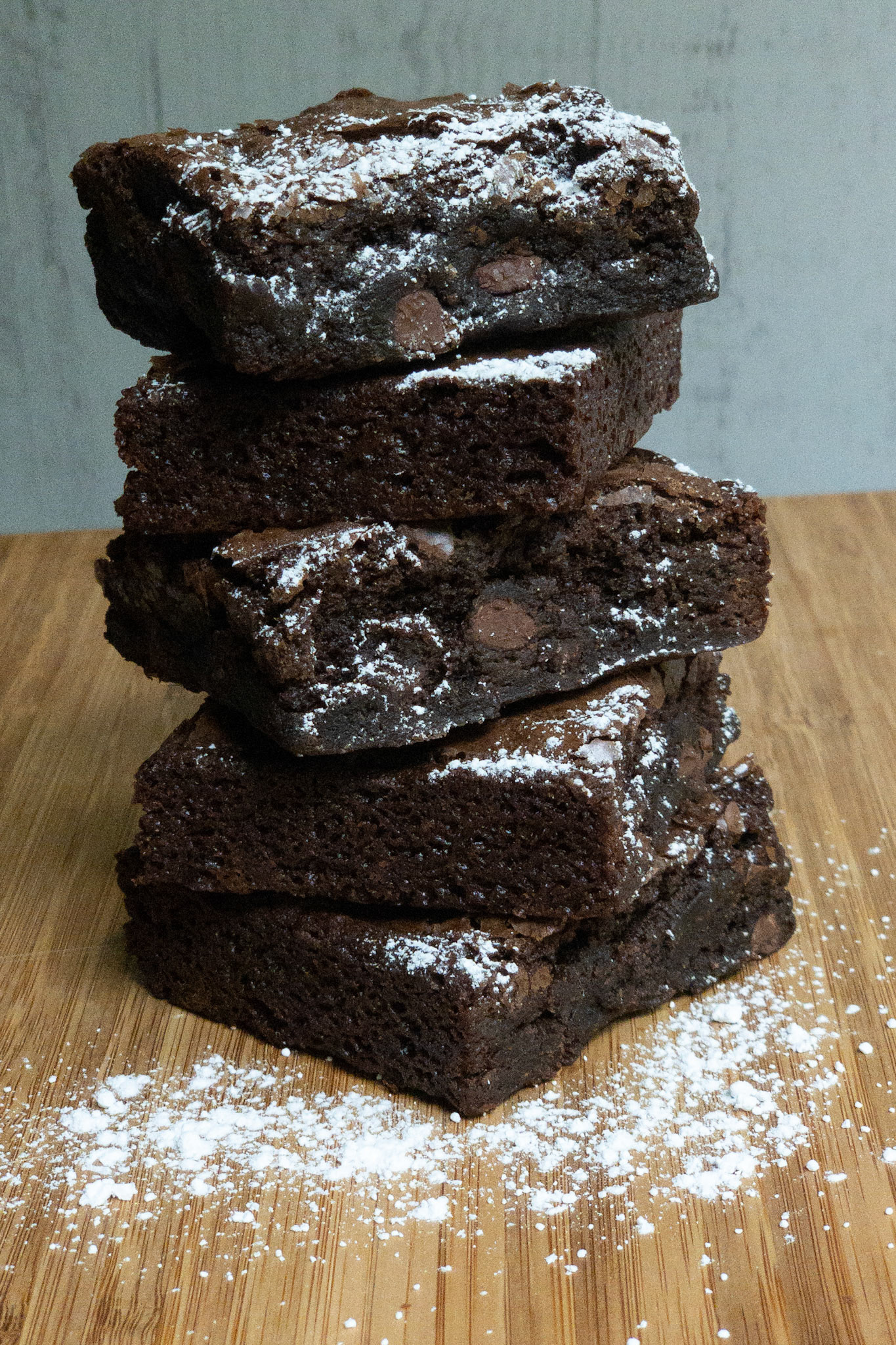 portfolio of food photographer Culinart Photography by Carmen DMV MD brownies stacked with powdered sugar