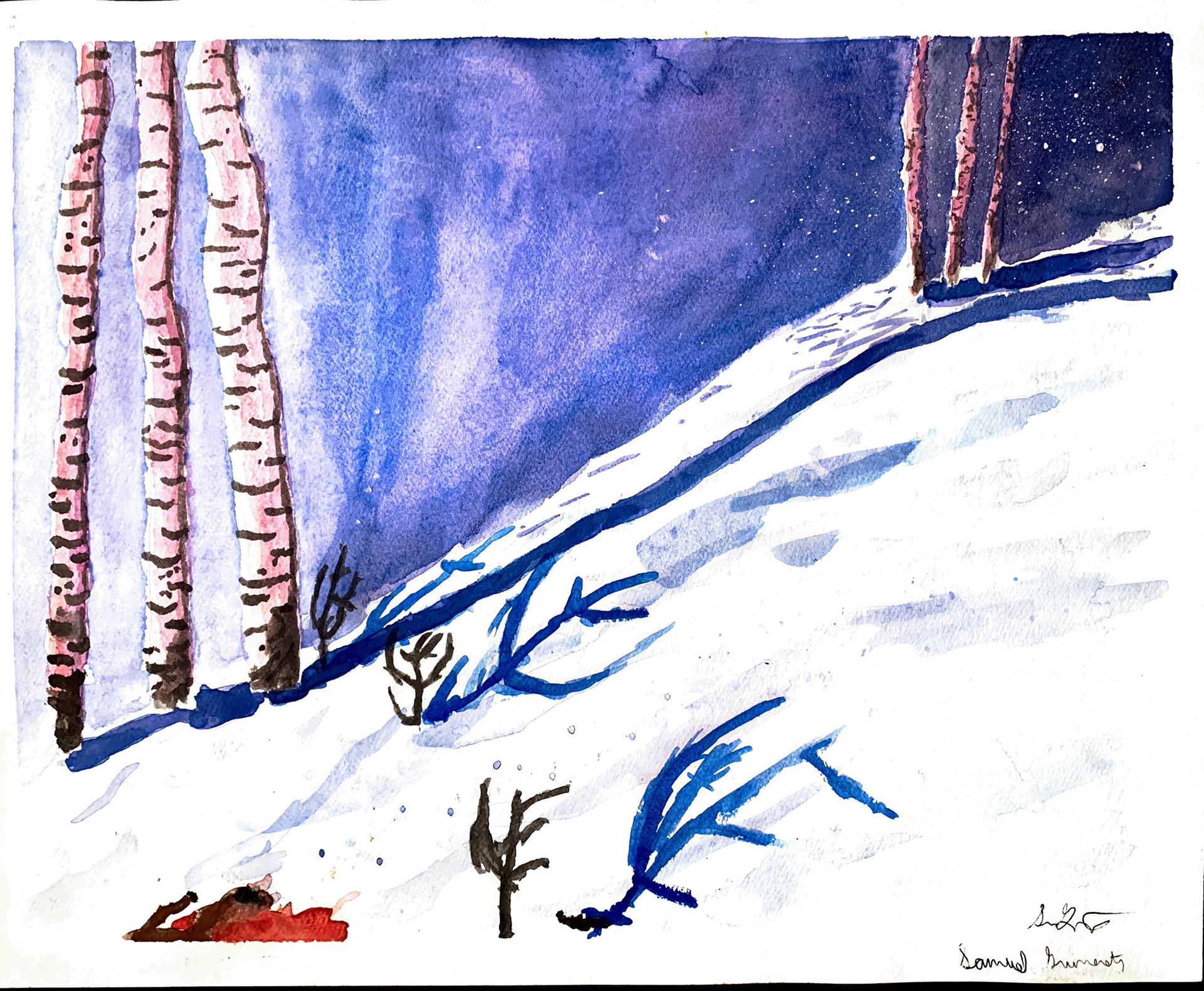 "Soundless Sigh" (Watercolor)