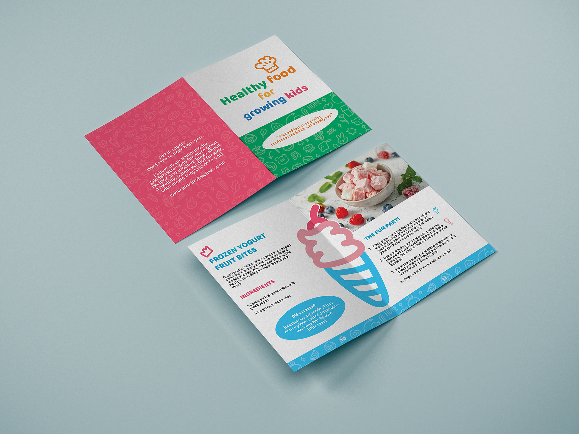 Mockup of finished 16-page booklet