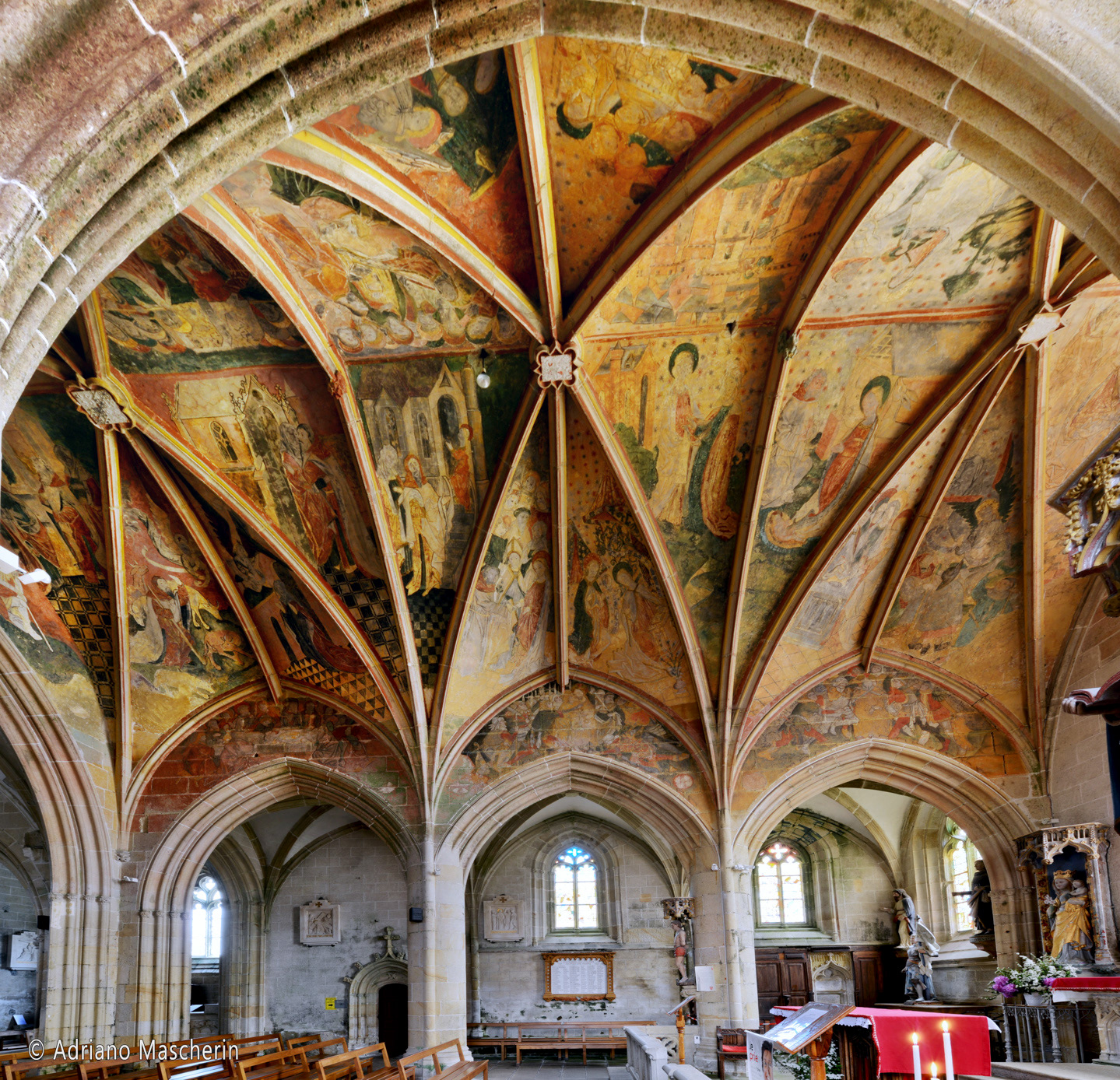 Kernascleden - Chiesa Notre Dame de Kernascleden volta interna dipinta