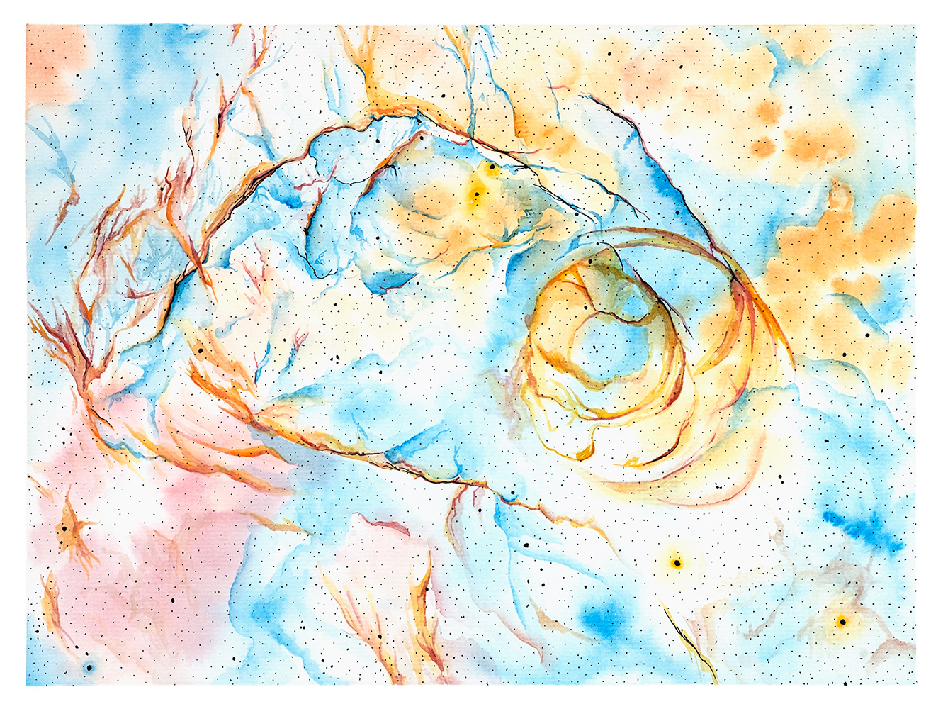 Aquarelle de la nébuleuse des Voiles