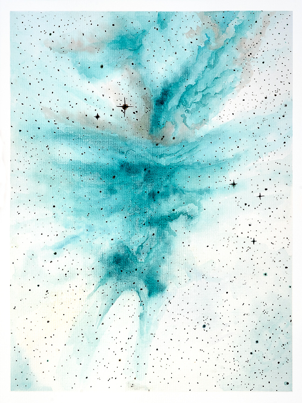 Aquarelle de la nébuleuse de la Licorne