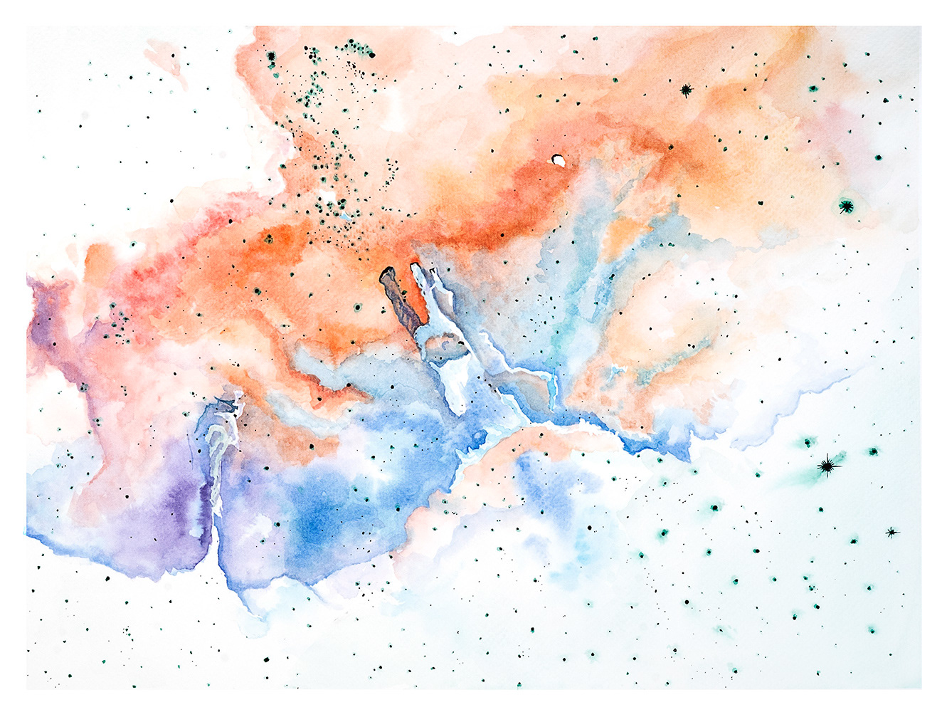 Aquarelle de la nébuleuse de l'Aigle