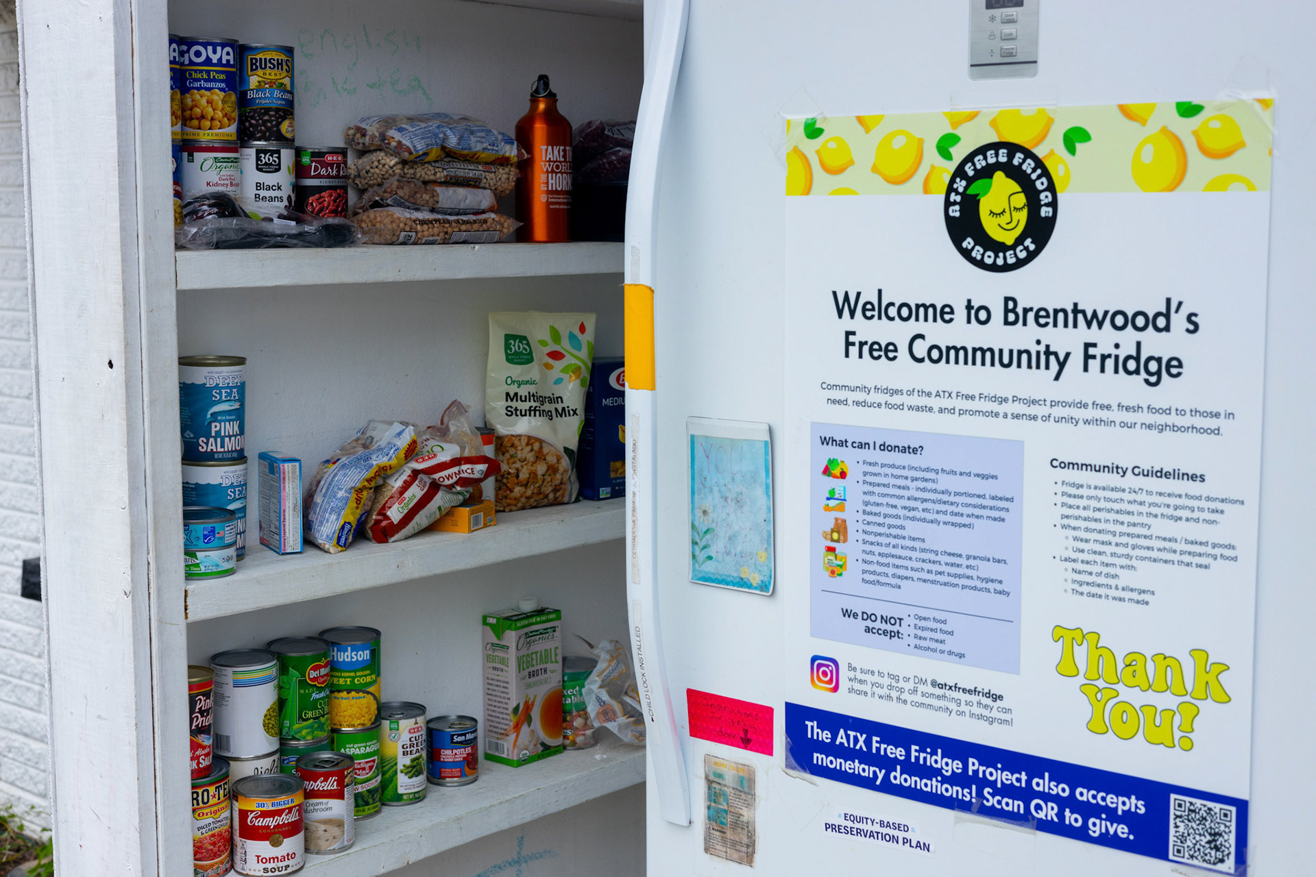 The ATX Free Fridge project is a community led mutual aid organization working to eliminate food waste and food insecurity in the greater Austin Area. 