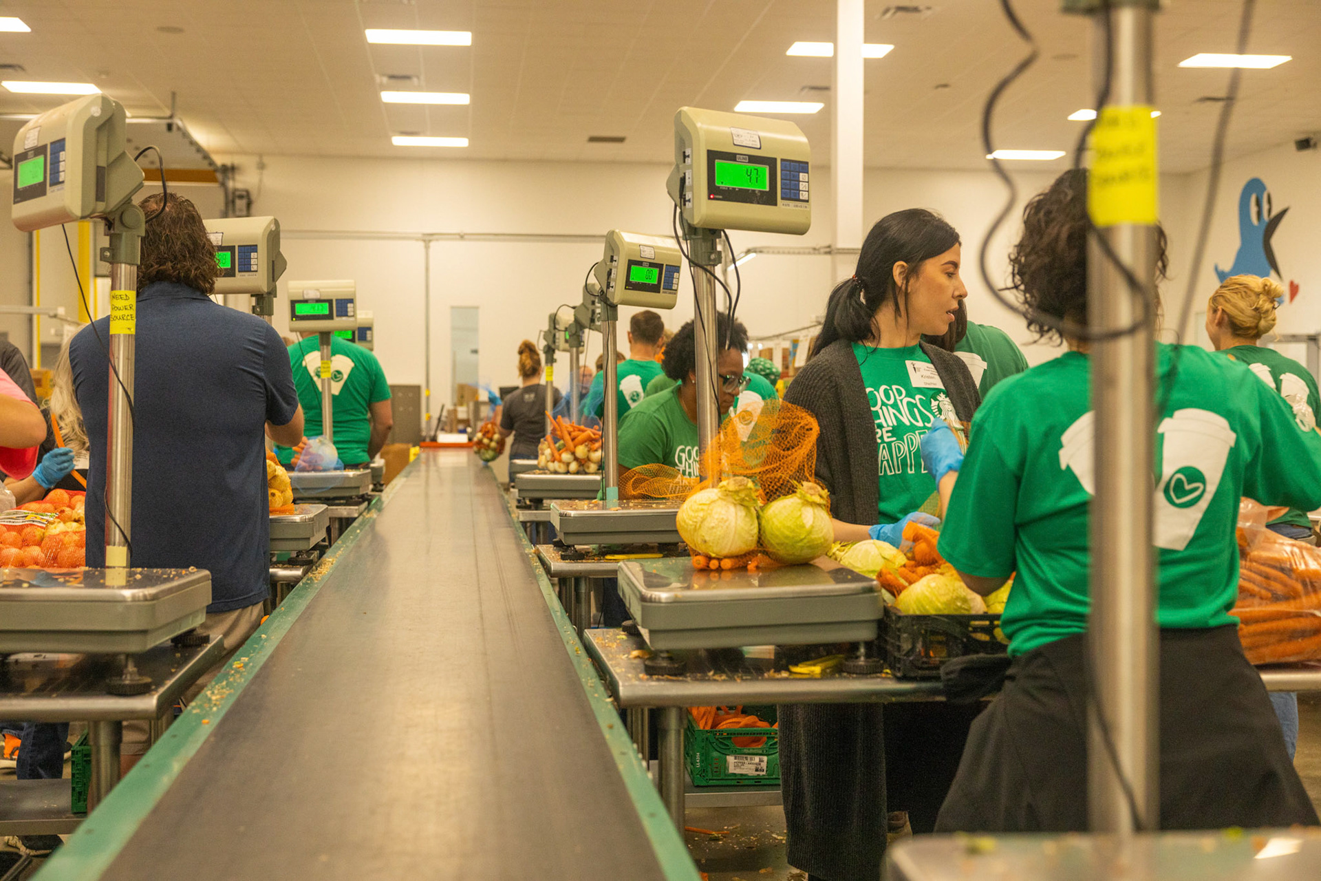 Produce bags are distributed to central locations for food pantries and food delivery across Central Texas. 