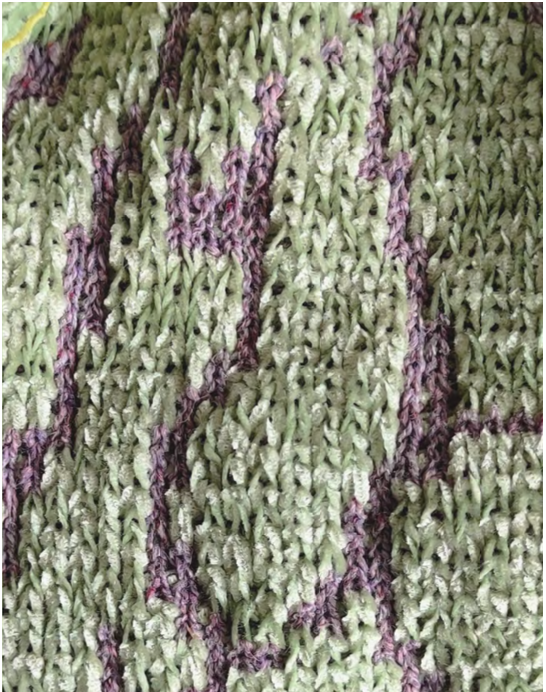 Tissage double Trame, fil de coton et bandes de tissus réfléchissante.