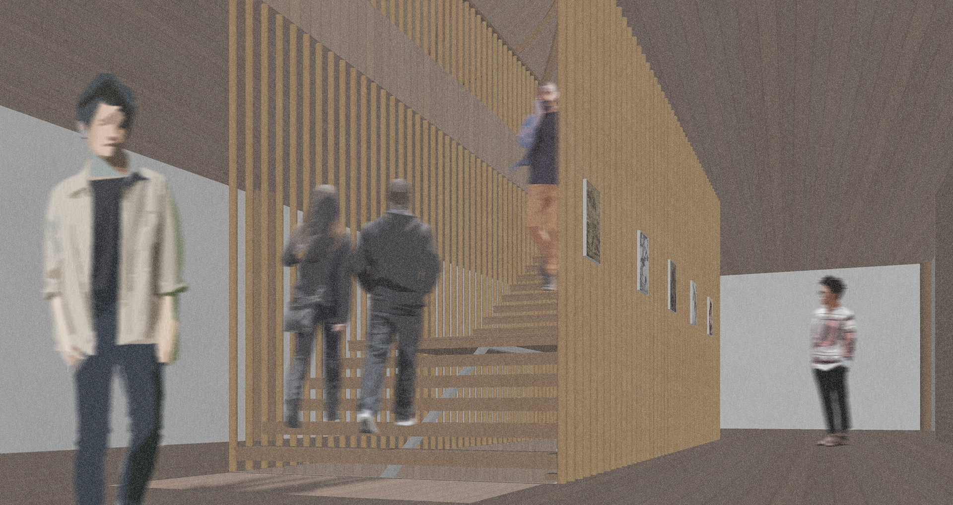 Internal use of bamboo in central staircase