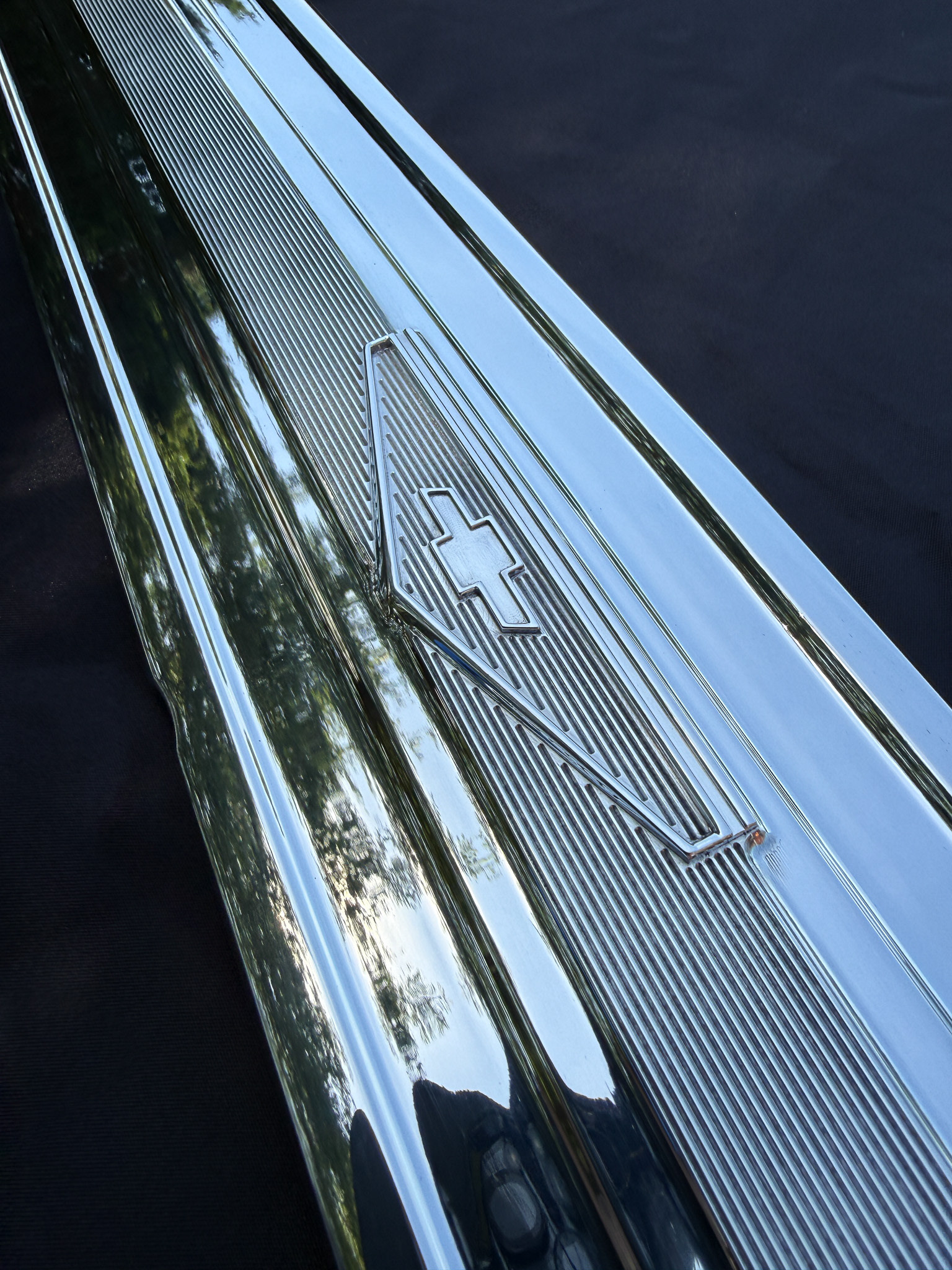 1967 nova ss trunk emblem closeup center section