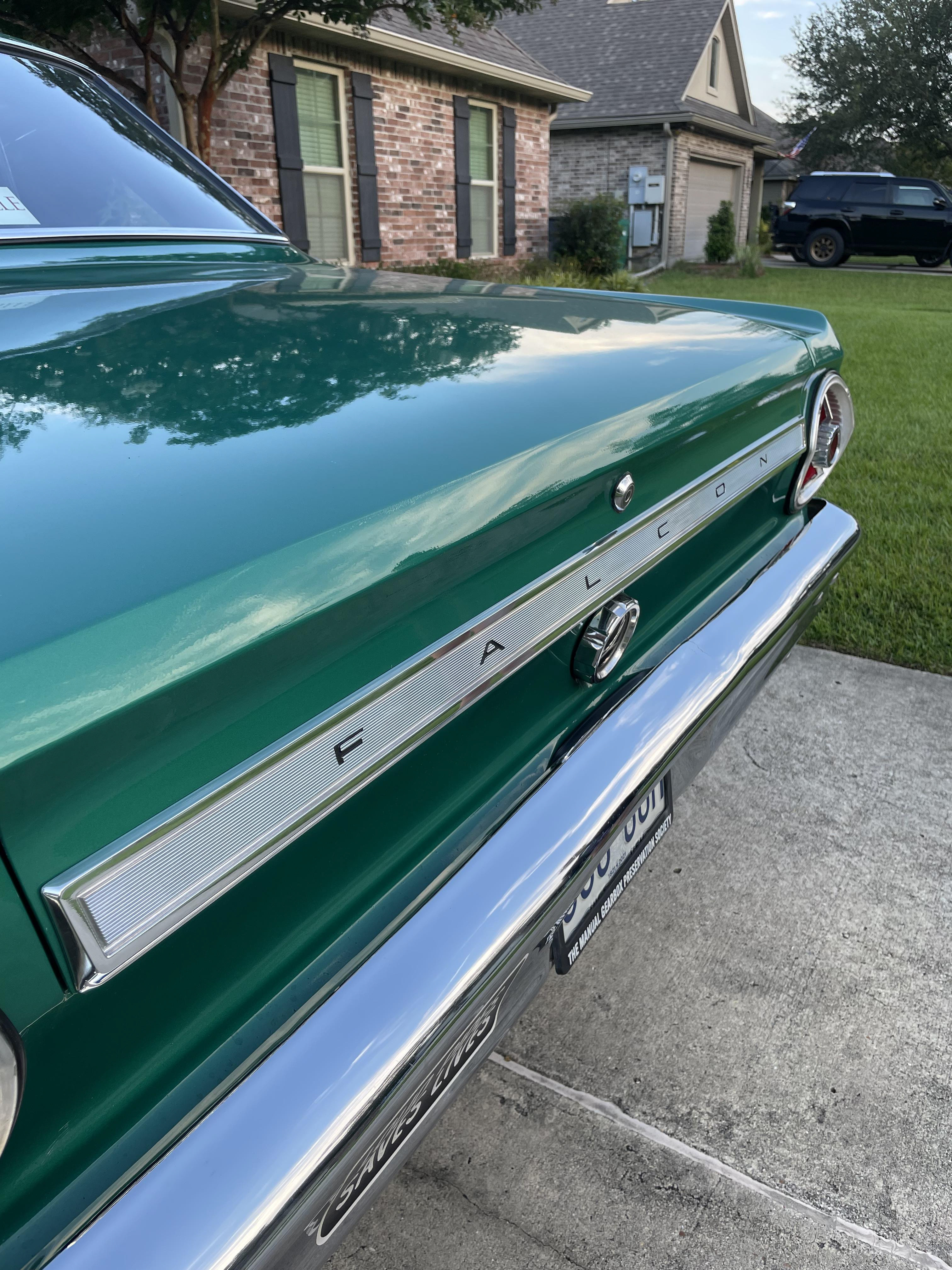 1965 falcon rear emblem molding