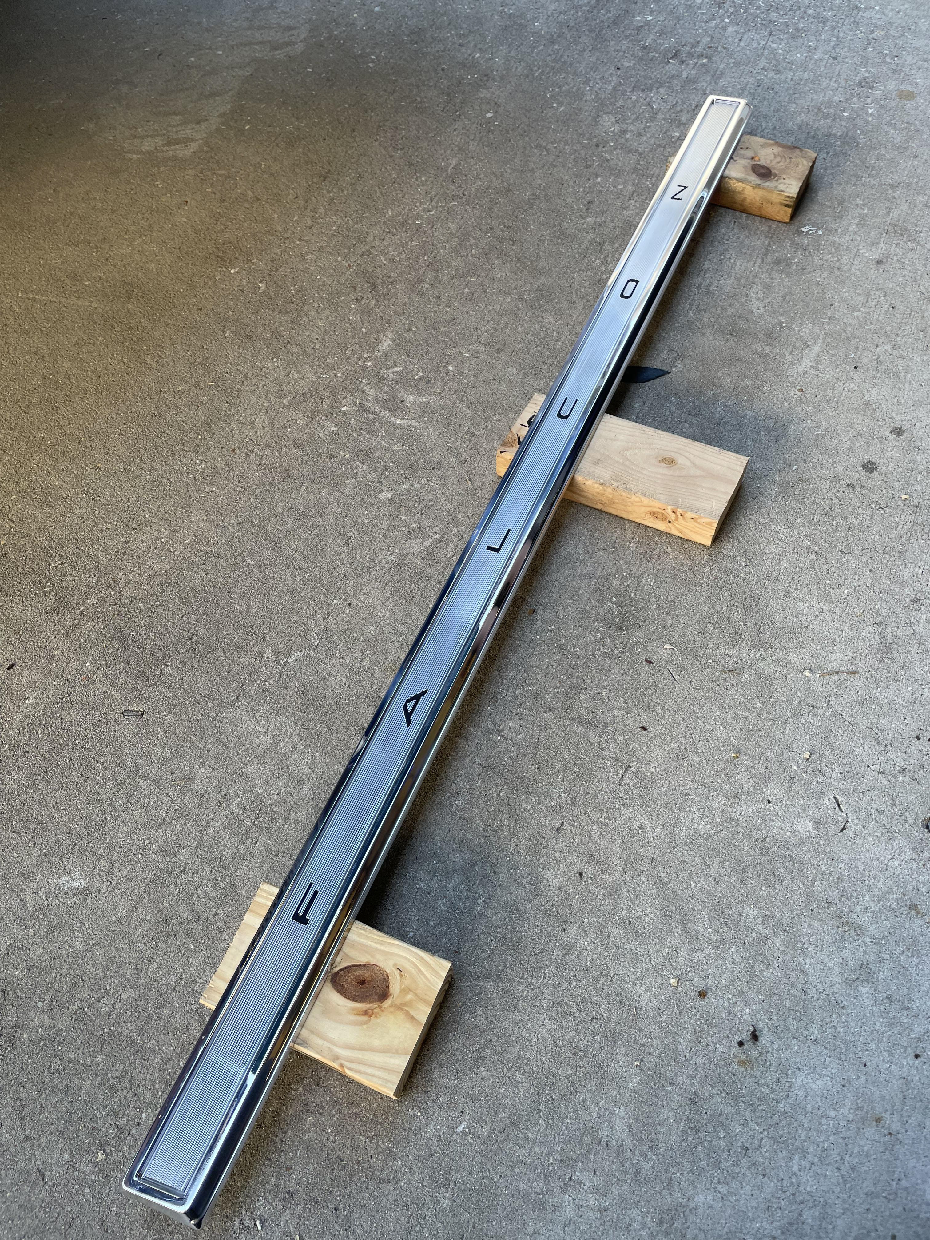 1965 falcon rear emblem molding