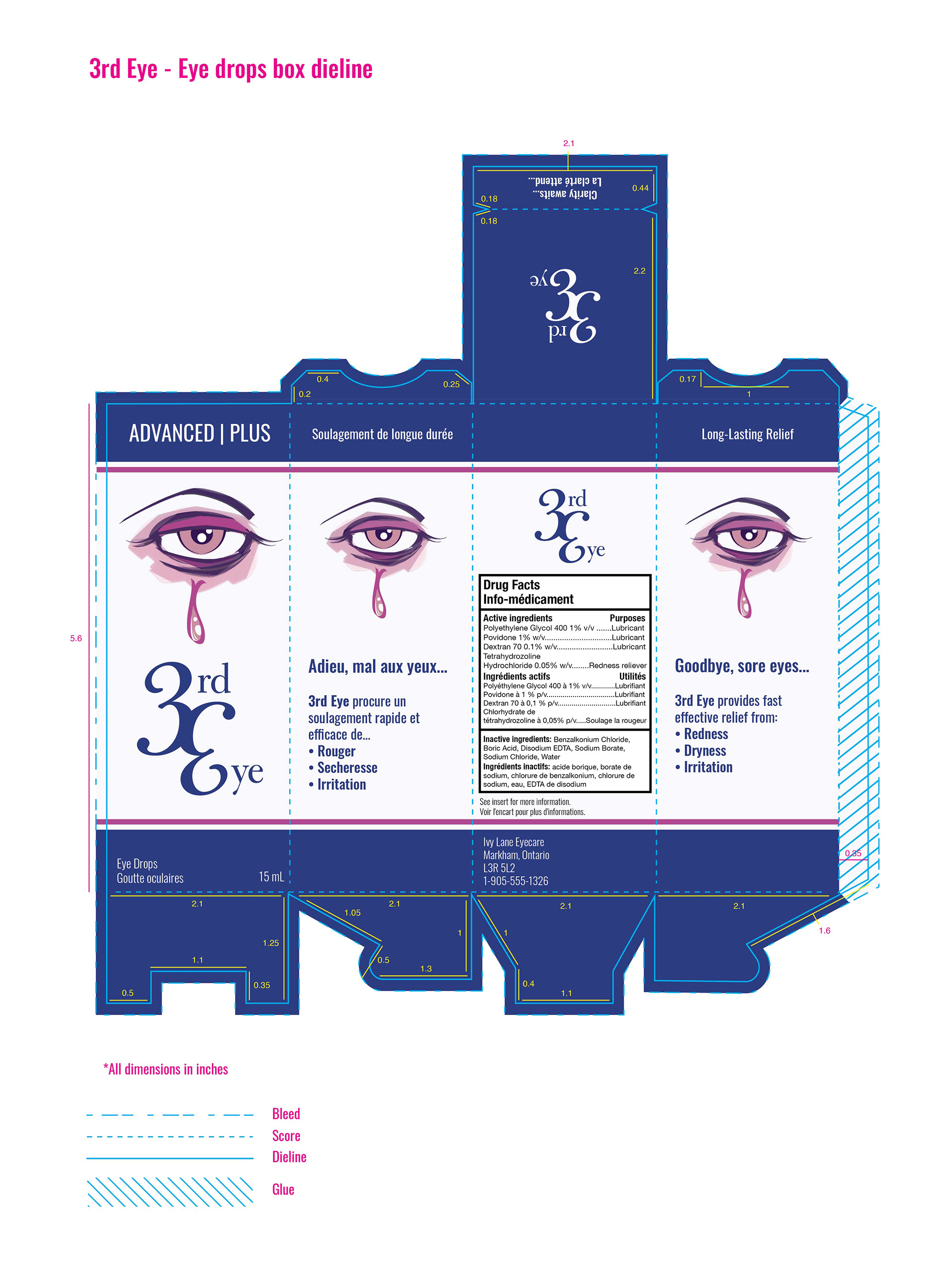 Eyedrops box dieline