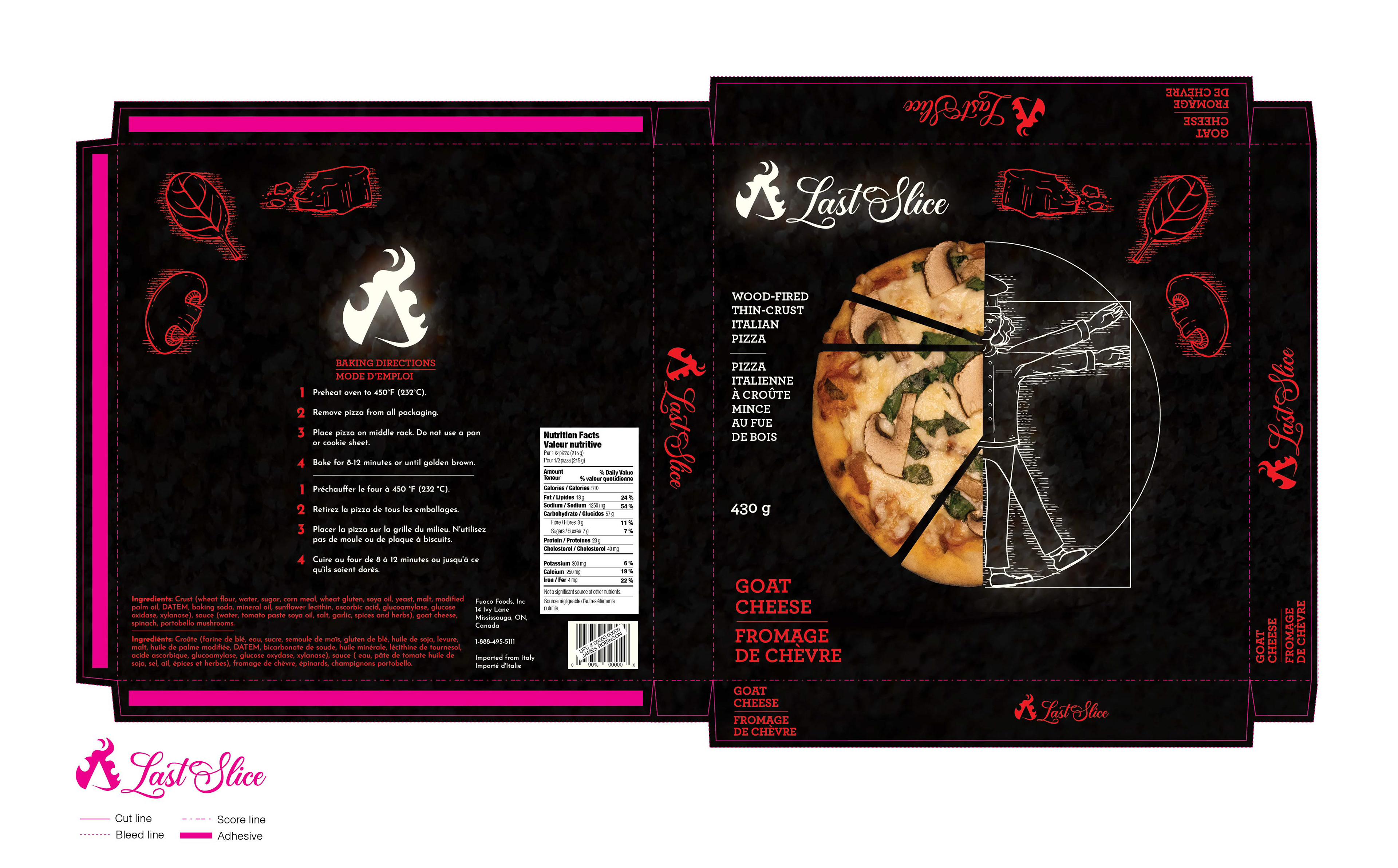 Pizza box dieline