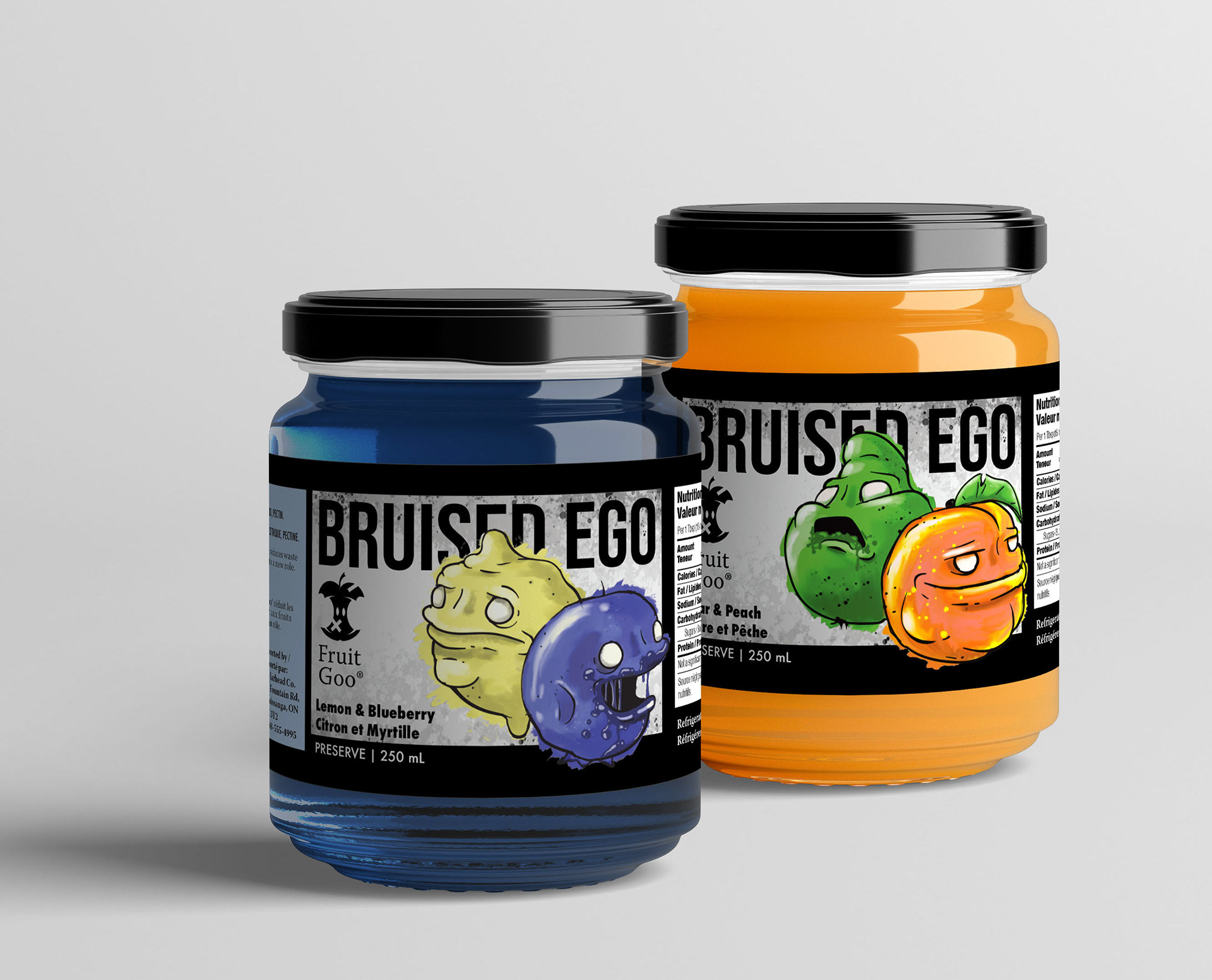 Bruised Ego jam jars