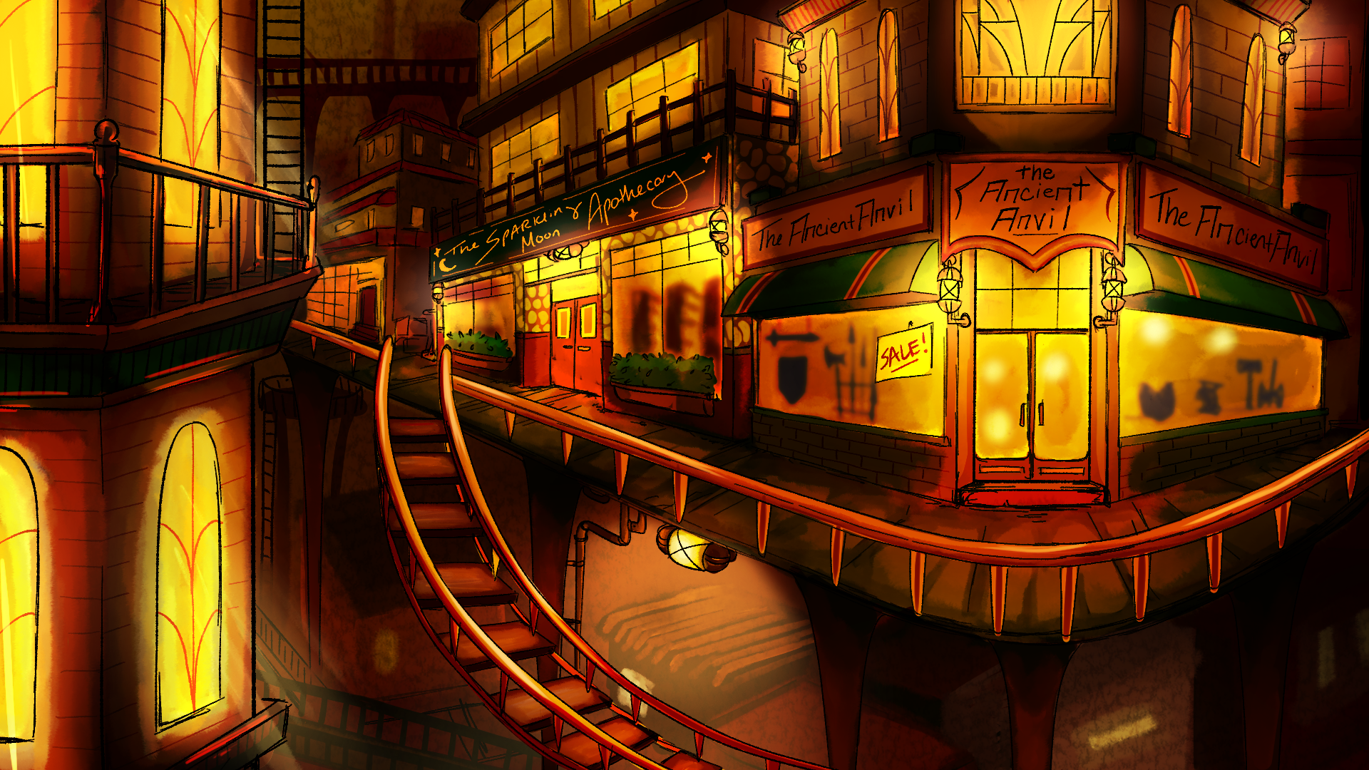 Shopping District Concept Art