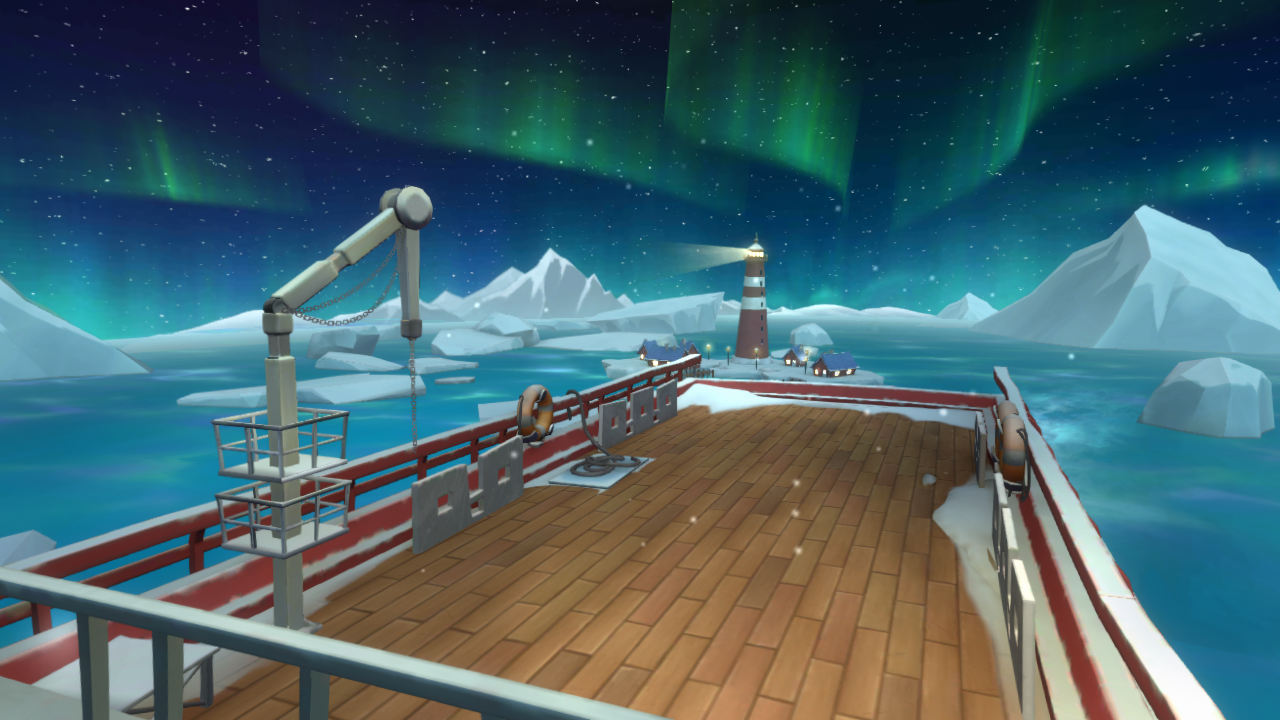 地圖主題：挪威，負責：場景3D製作、障礙物設計、Unity Lighting & Bake