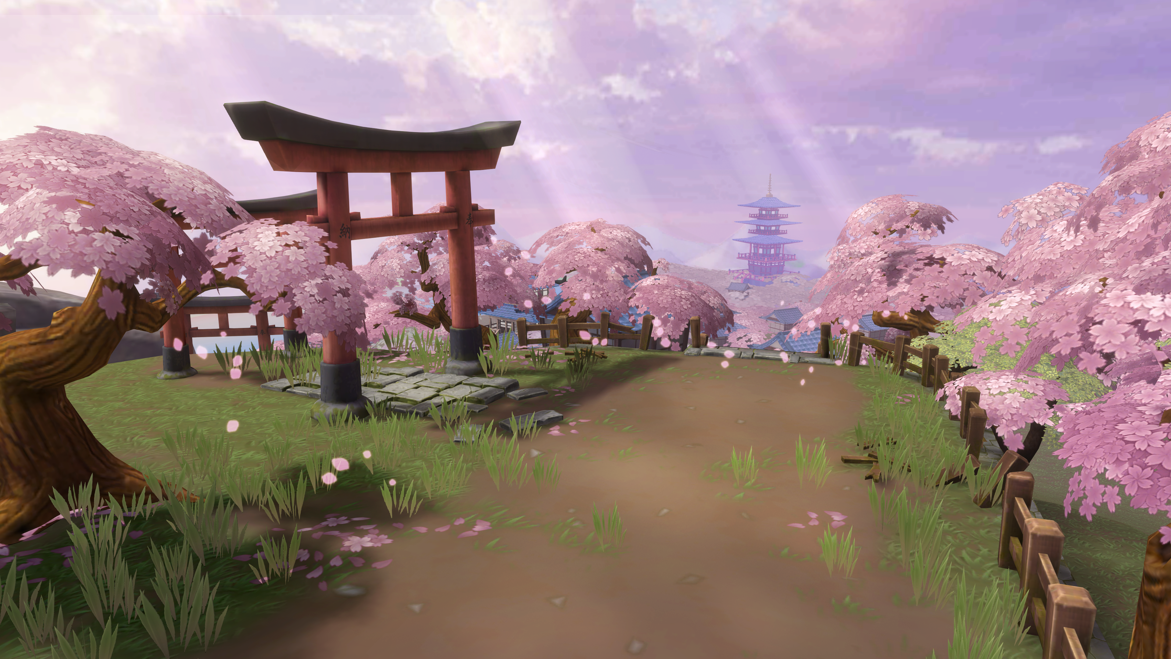 地圖主題：日本, 負責： 場景設計, 模型製作(局部有使用素材修改使用) 遠景2D圖繪製 Unity Lighting設定與Bake