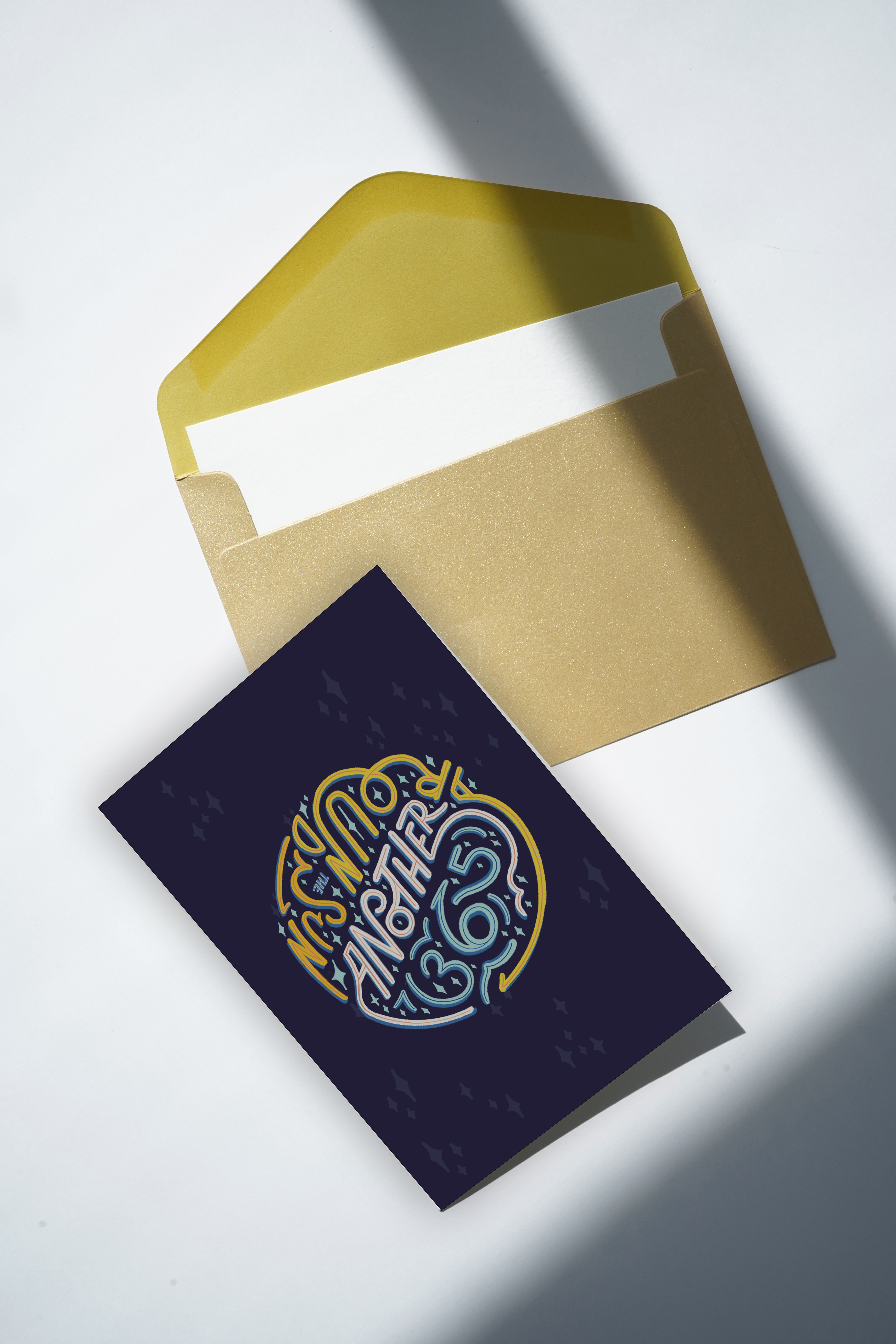 a mock-up of a card with envelope