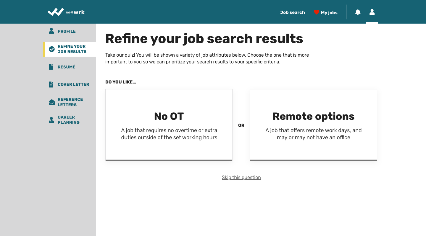 job preferences