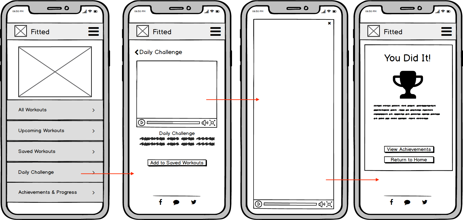 Low Fidelity Wireframe | Perform a Daily Challenge
