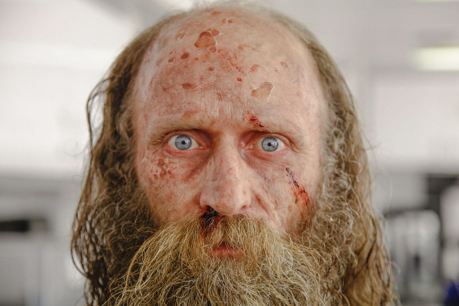 Makeup test for Spanish castaway played by Norberto Moran
