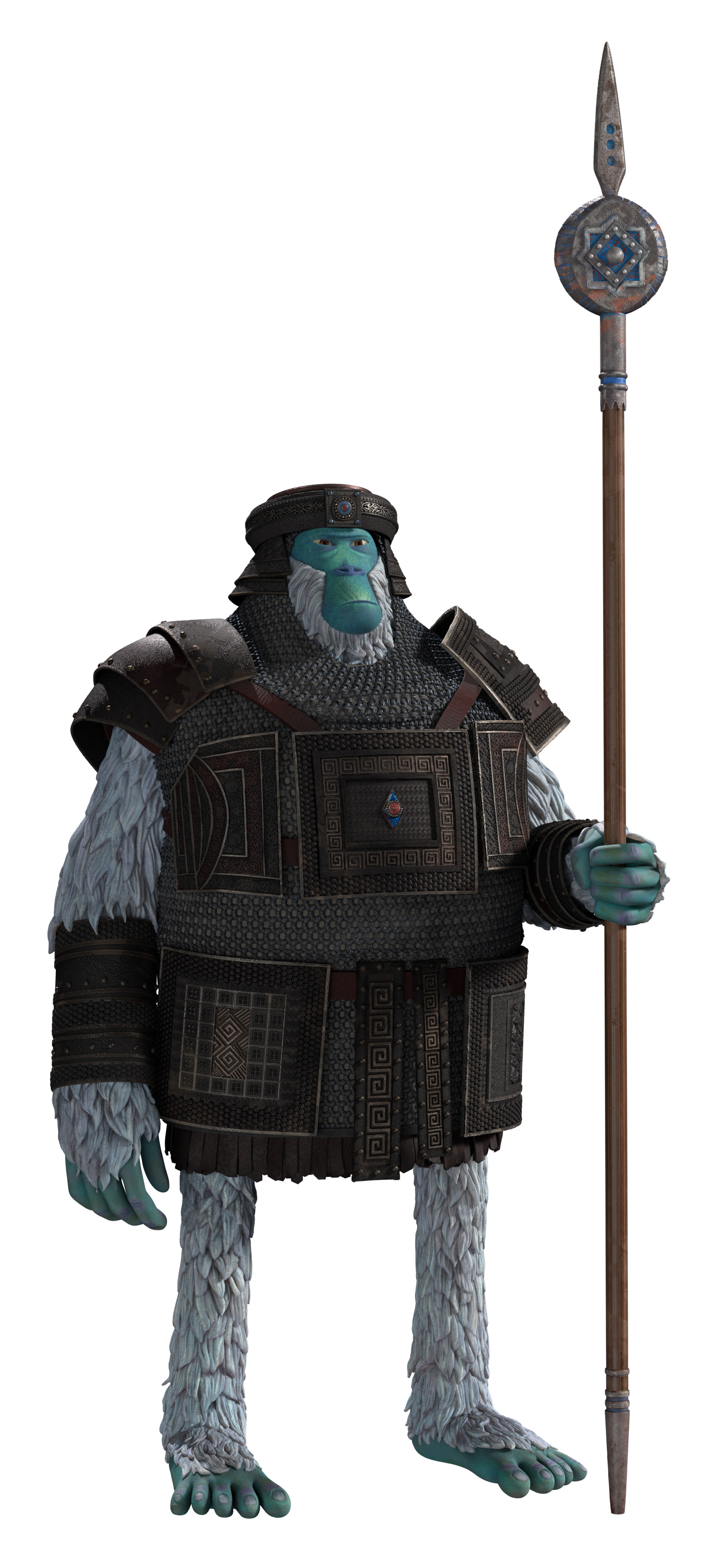Casting of Yeti armor and pike