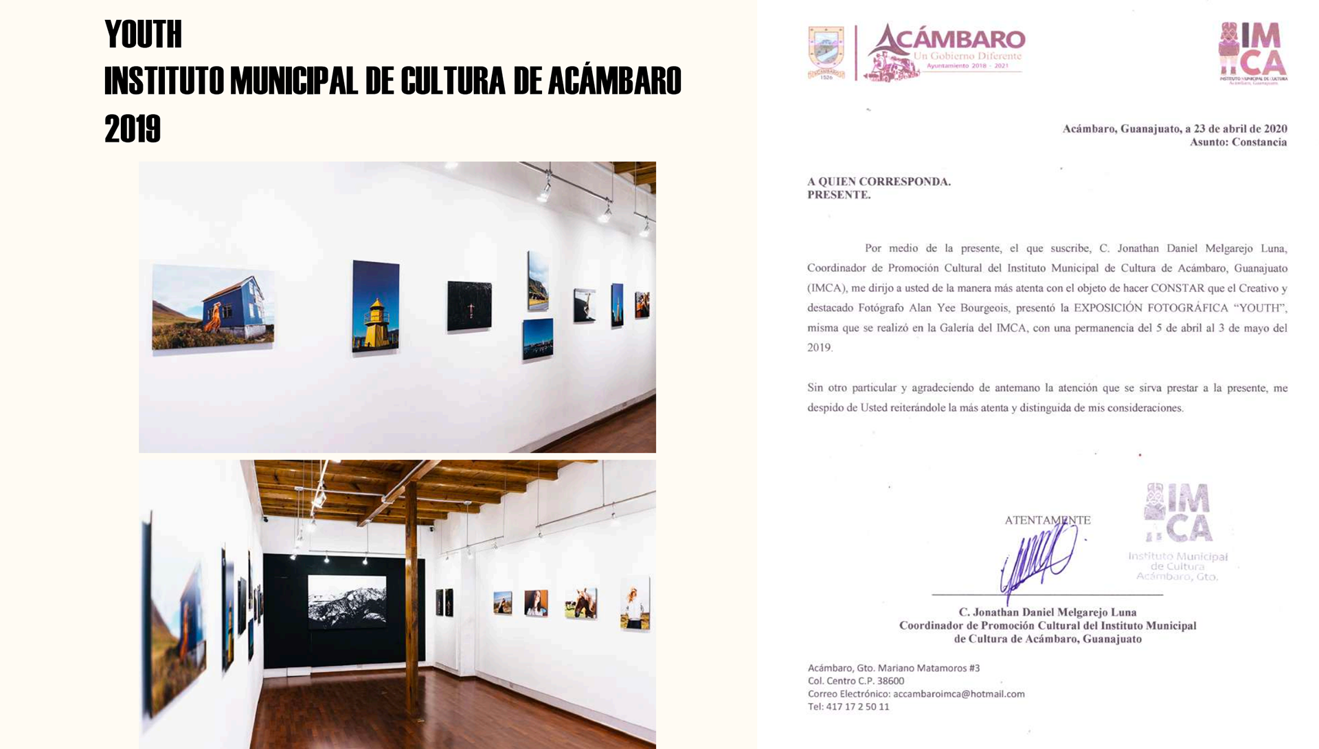 EXHIBICIÓN INDIVIDUAL, ACÁMBARO, MÉXICO
