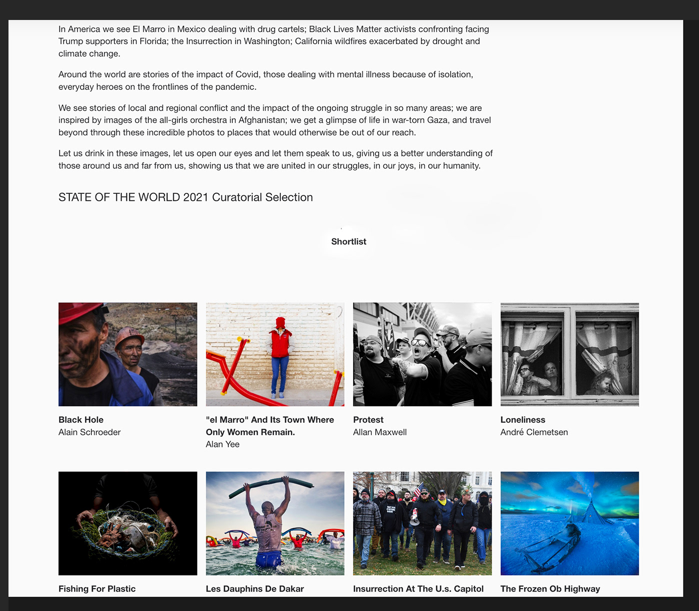 STATE OF THE WORLD WINNER THE SHORT LIST (SHOOTING HUMA CRAZYNESS AND WIN FOR THAT, NICE.)