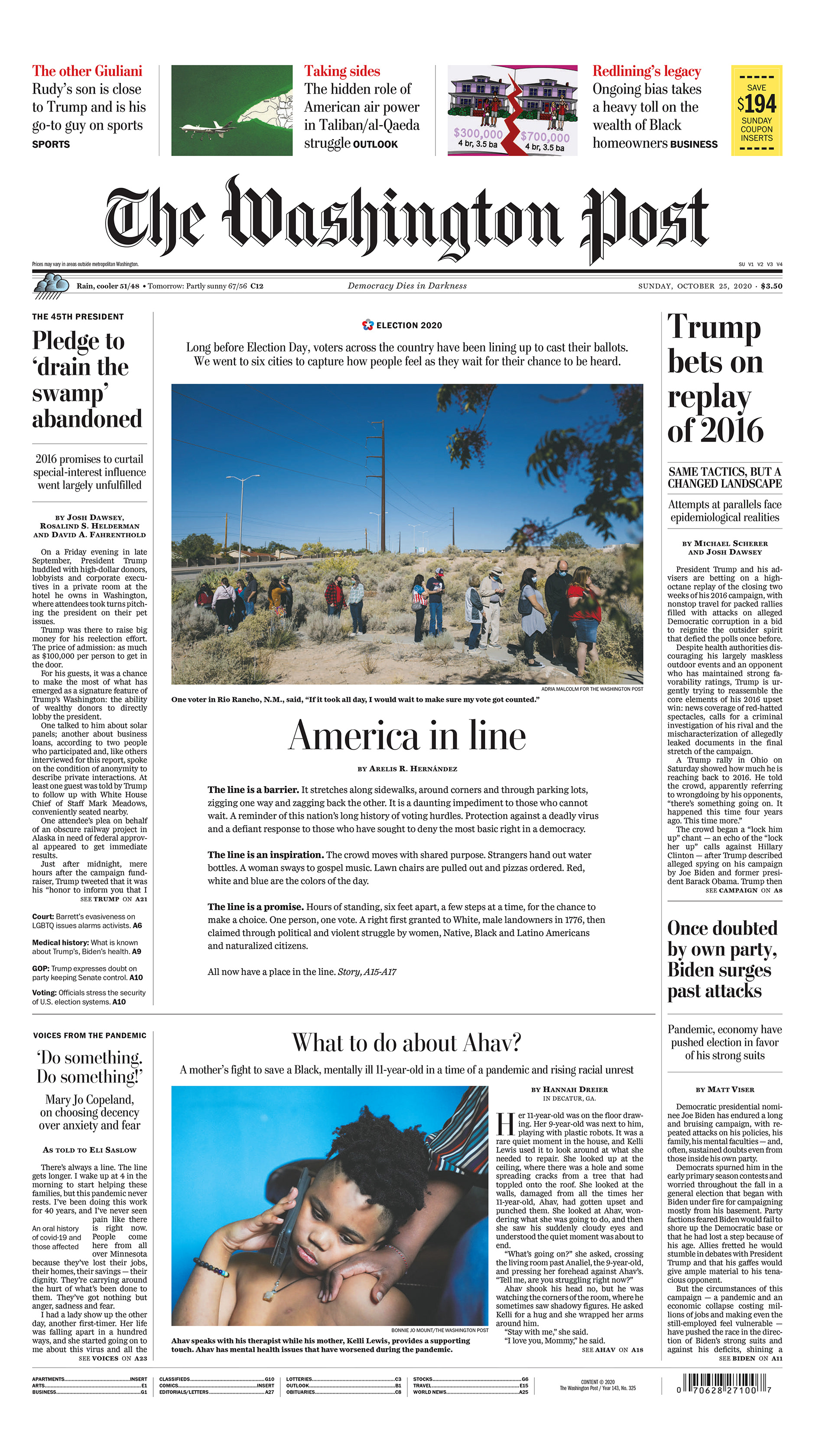 Sunday Front Page: Oct. 25, 2020
