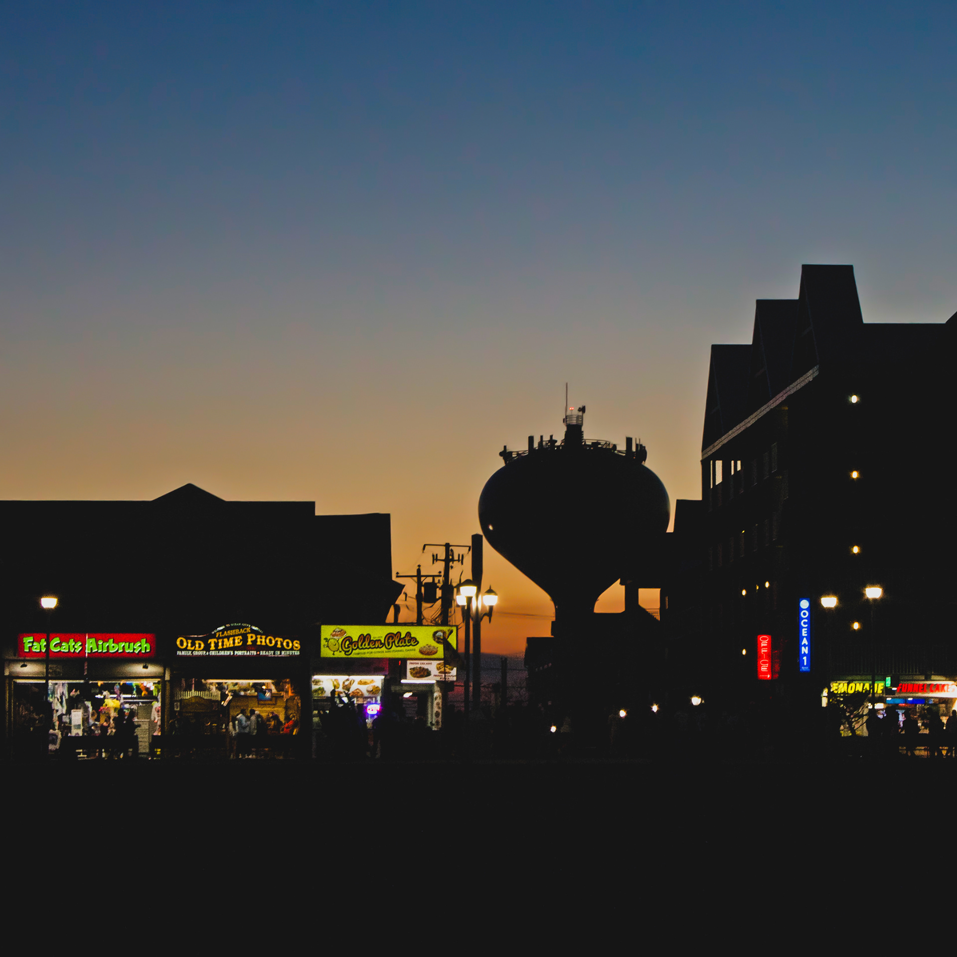 Ocean City Boardwalk at Sunset