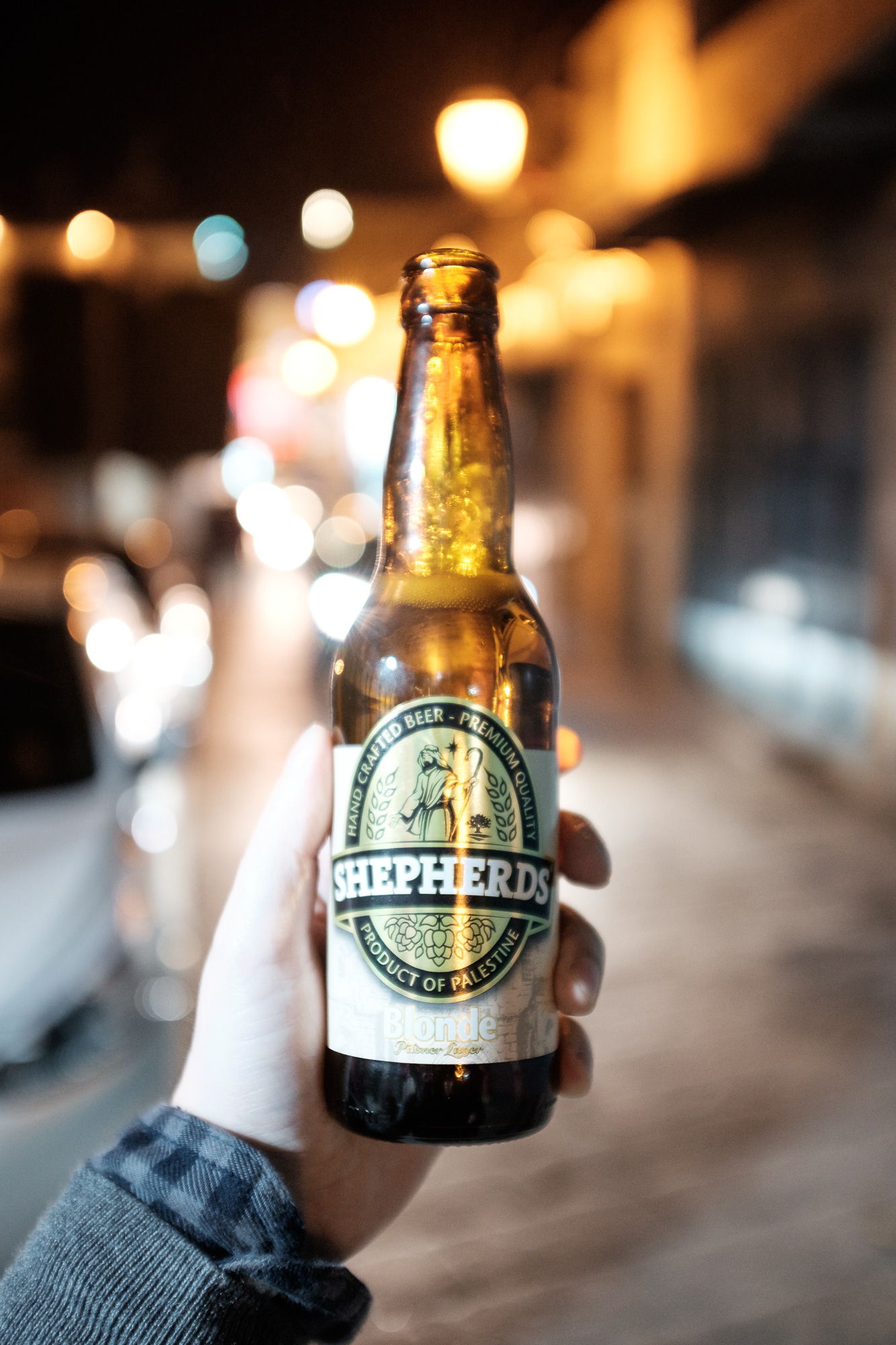 Shepherd, palestinský pivo od prodavače, co uměl česky