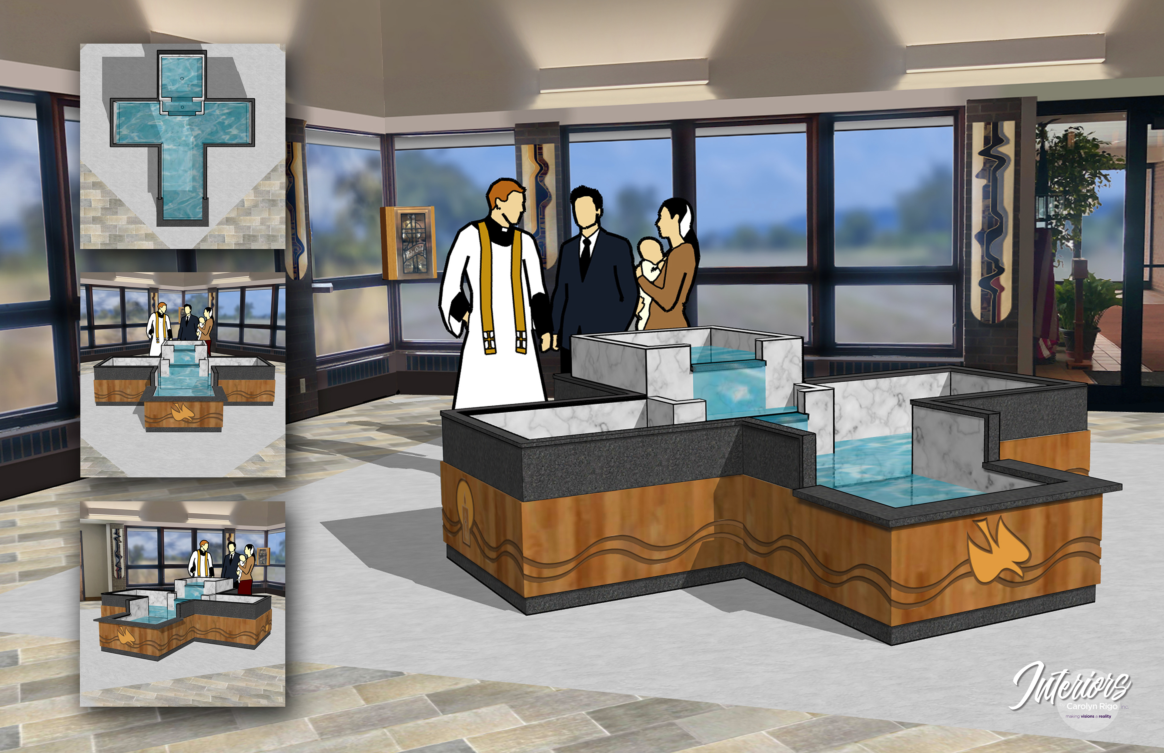 St. Gabriel Baptismal Font Rendering
