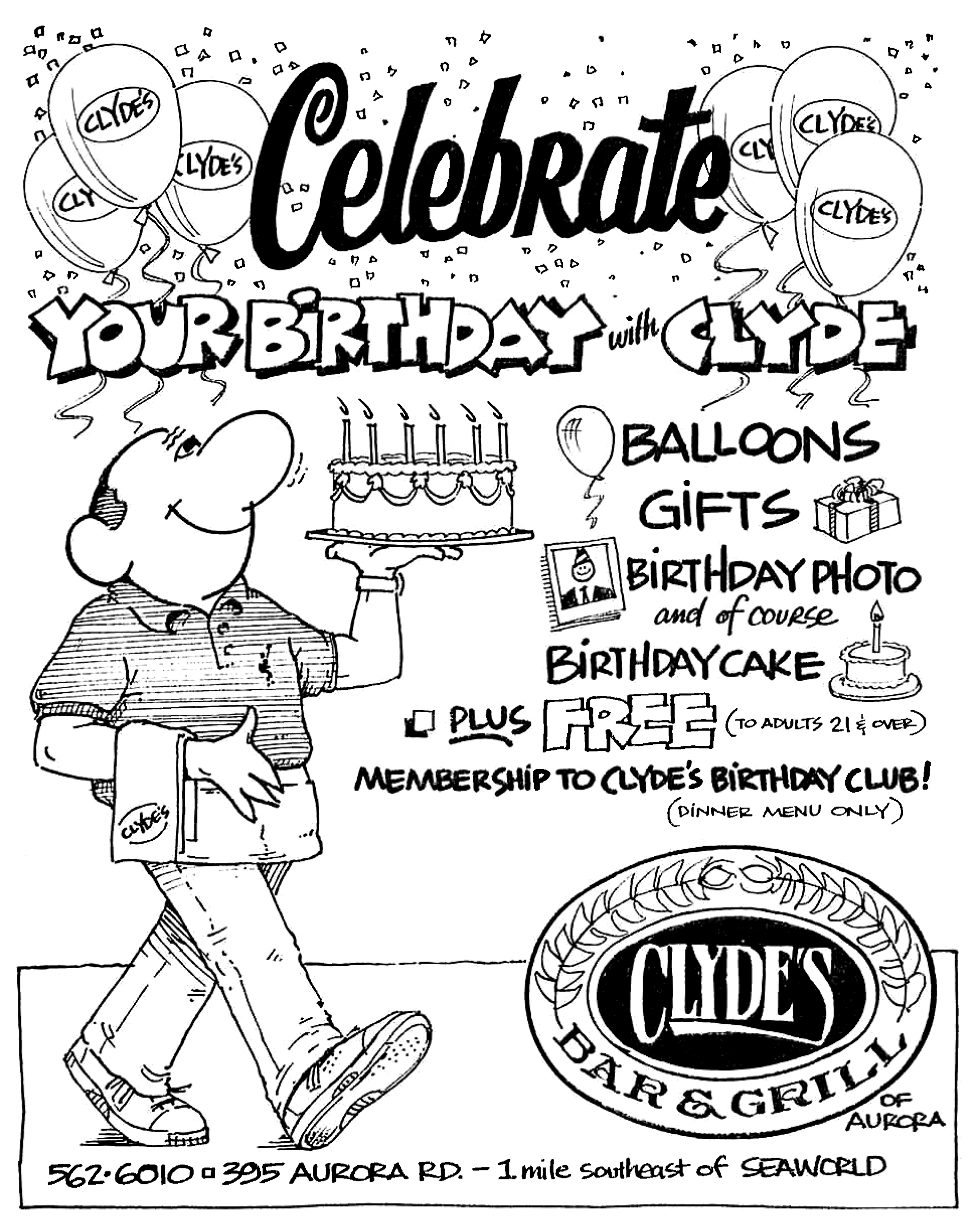 Clyde's - Birthday Ad
