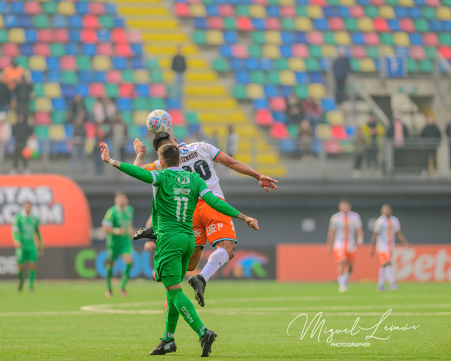 Santiago, Chile - 2026-05-23: Acción del partido entre Audax Italiano y Cobresal  Liga de Primera 2026 disputado en el  Estadio Bicentenario de la FloridaFecha 13 del campeonato  2026Foto: Miguel Lemus Dávila