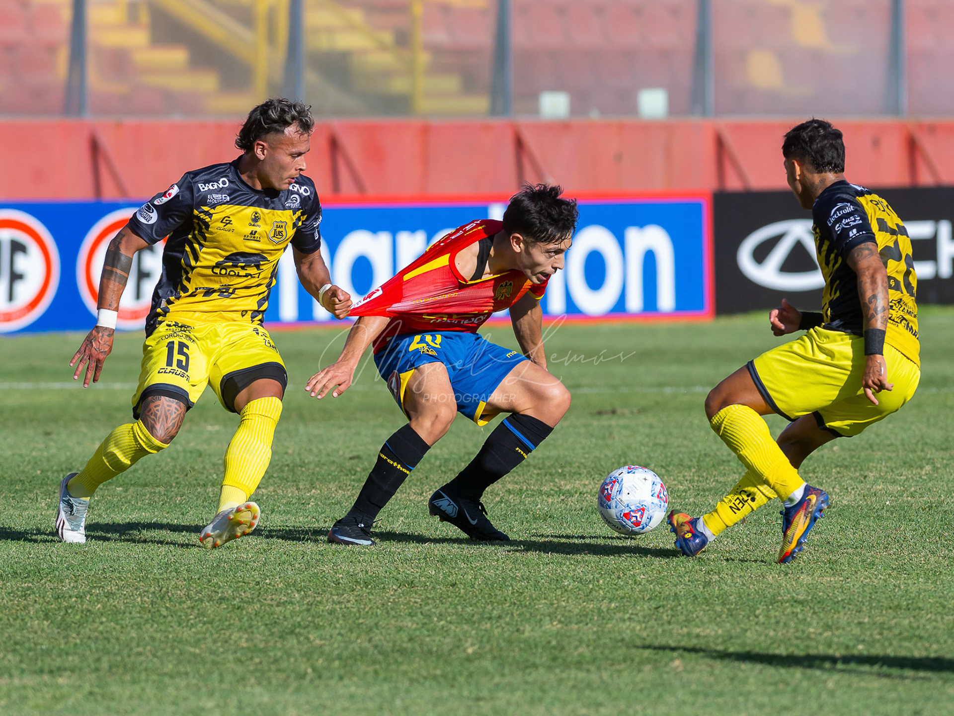 Santiago, Chile - 21 de febrero de 2026: partido entre Union Española y San Luis de Quillota válido por la fecha21 de febrero de 2026:de la Liga de Ascenso 2026, disputado en el Estadio Santa Laura. Foto: Miguel Lemus