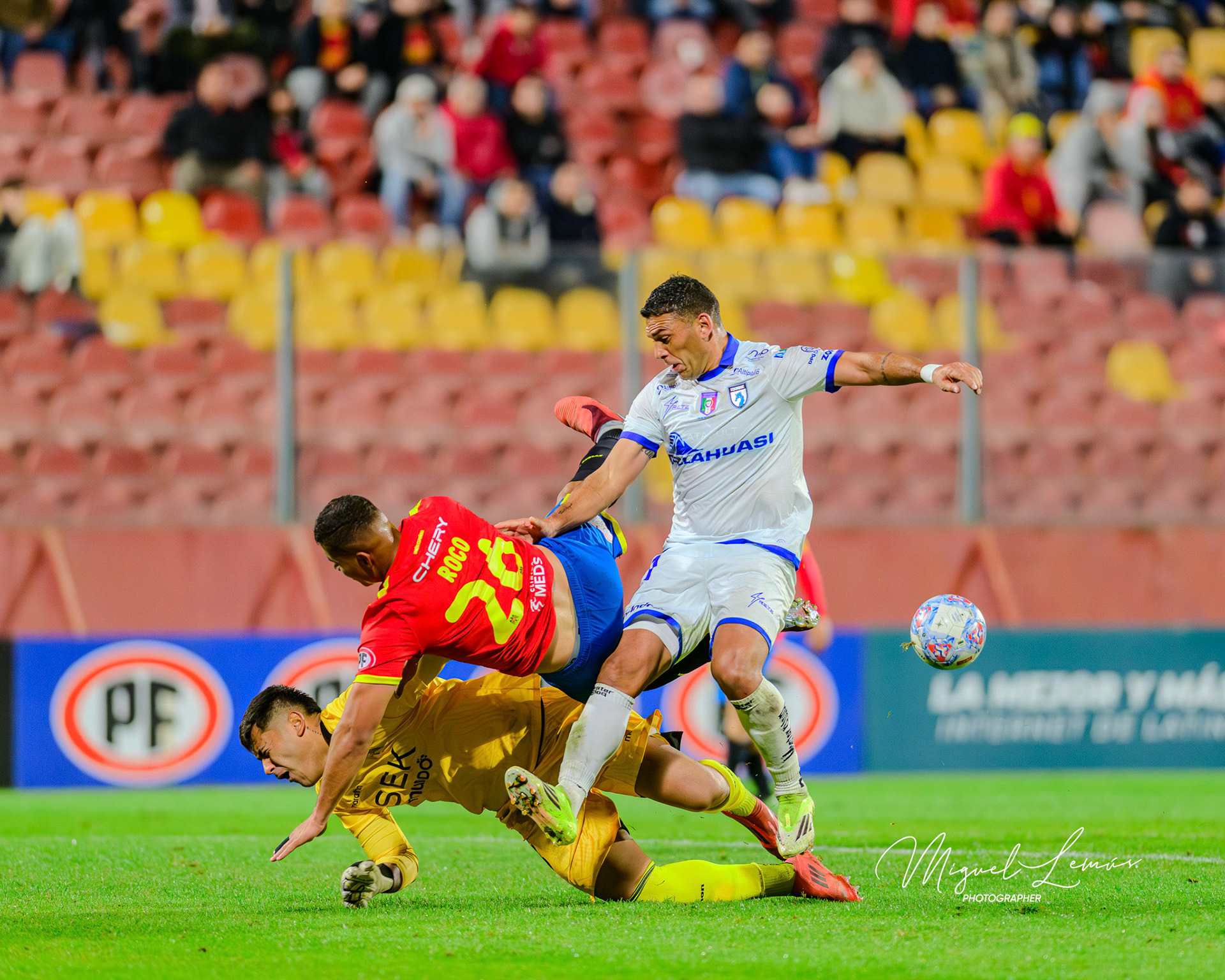 Santiago, Chile - 2026-05-18: Acción del partido entre Union Española  vs Club Deportes Iquique  Liga de Ascenso 2026 disputado en el Estadio Santa Laura  Foto: Miguel Lemus Dávila
