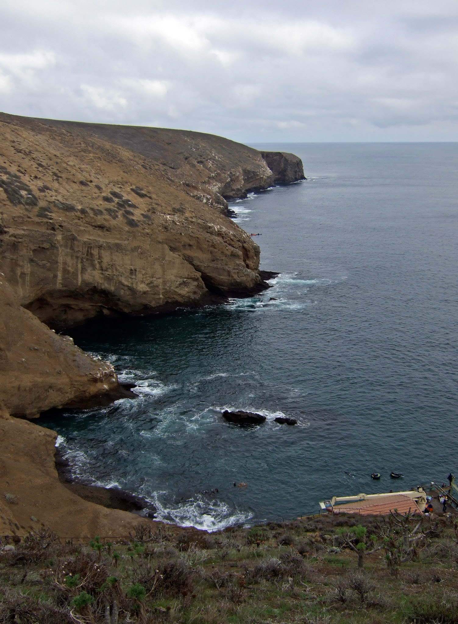 Looking down at the dock from above