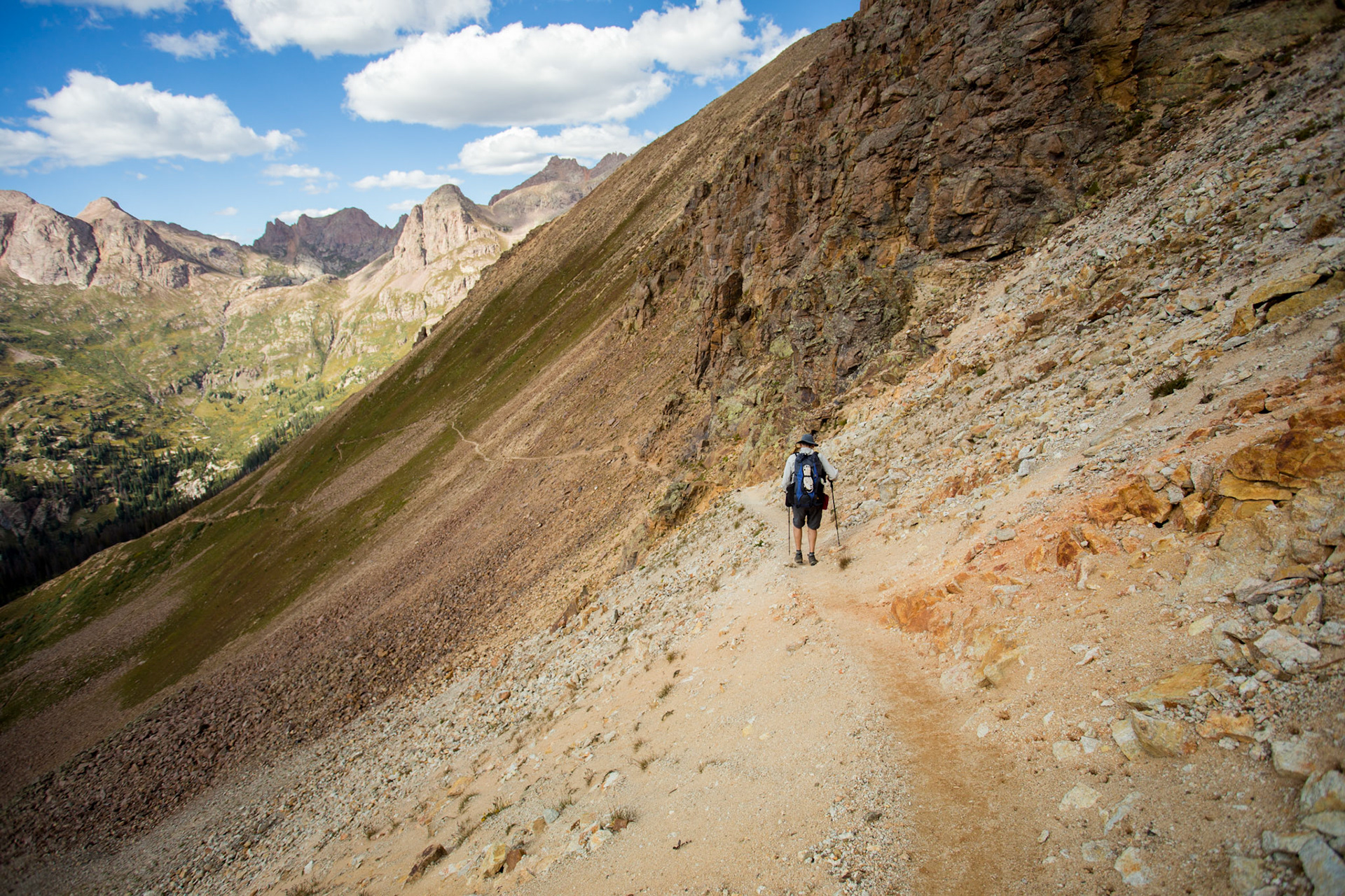 Descending Columbine Pass to Chicago Basin