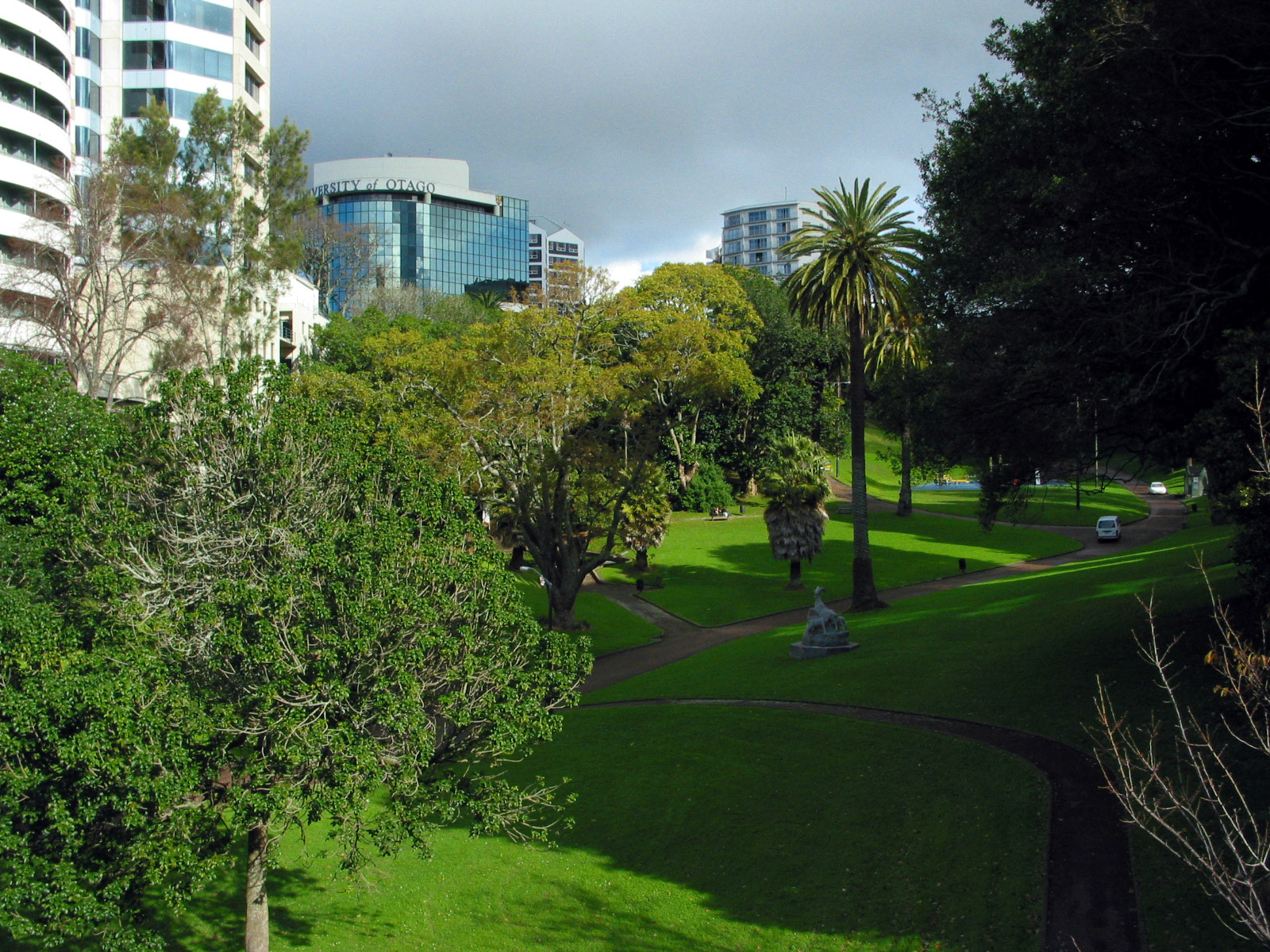 Beautiful green park downtown