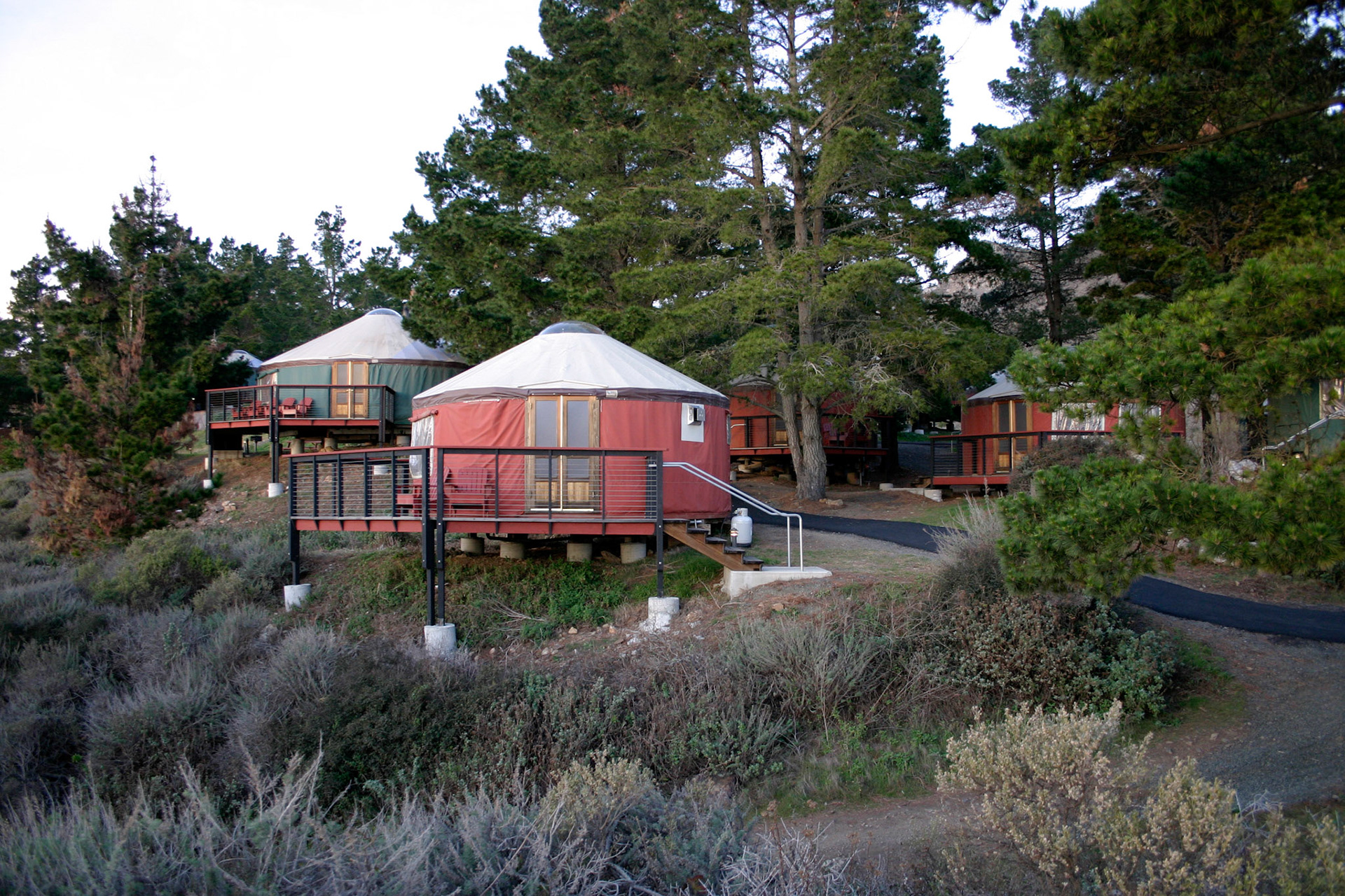 The yurts at Treebones Resort